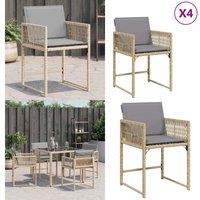 vidaXL Gartenstühle mit Kissen 4 Stk. Beigemischung Poly Rattan vidaXL Gartenstühle mit Kissen 4 Stk. Beigemischung Poly Rattan von VIDAXL