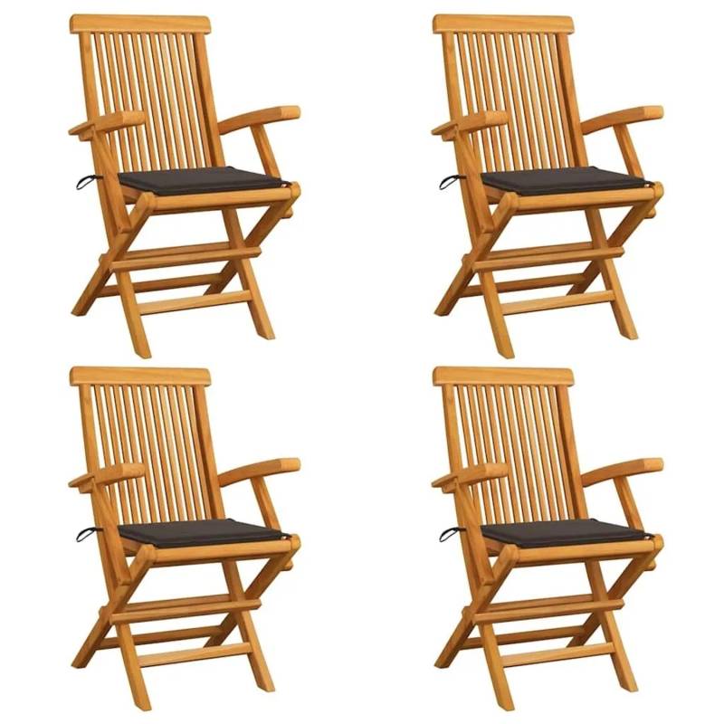 vidaXL Gartenstühle mit Taupe Kissen 4 Stk Massivholz Teak 3065625 vidaXL Gartenstühle mit Taupe Kissen 4 Stk Massivholz Teak 3065625 von VIDAXL