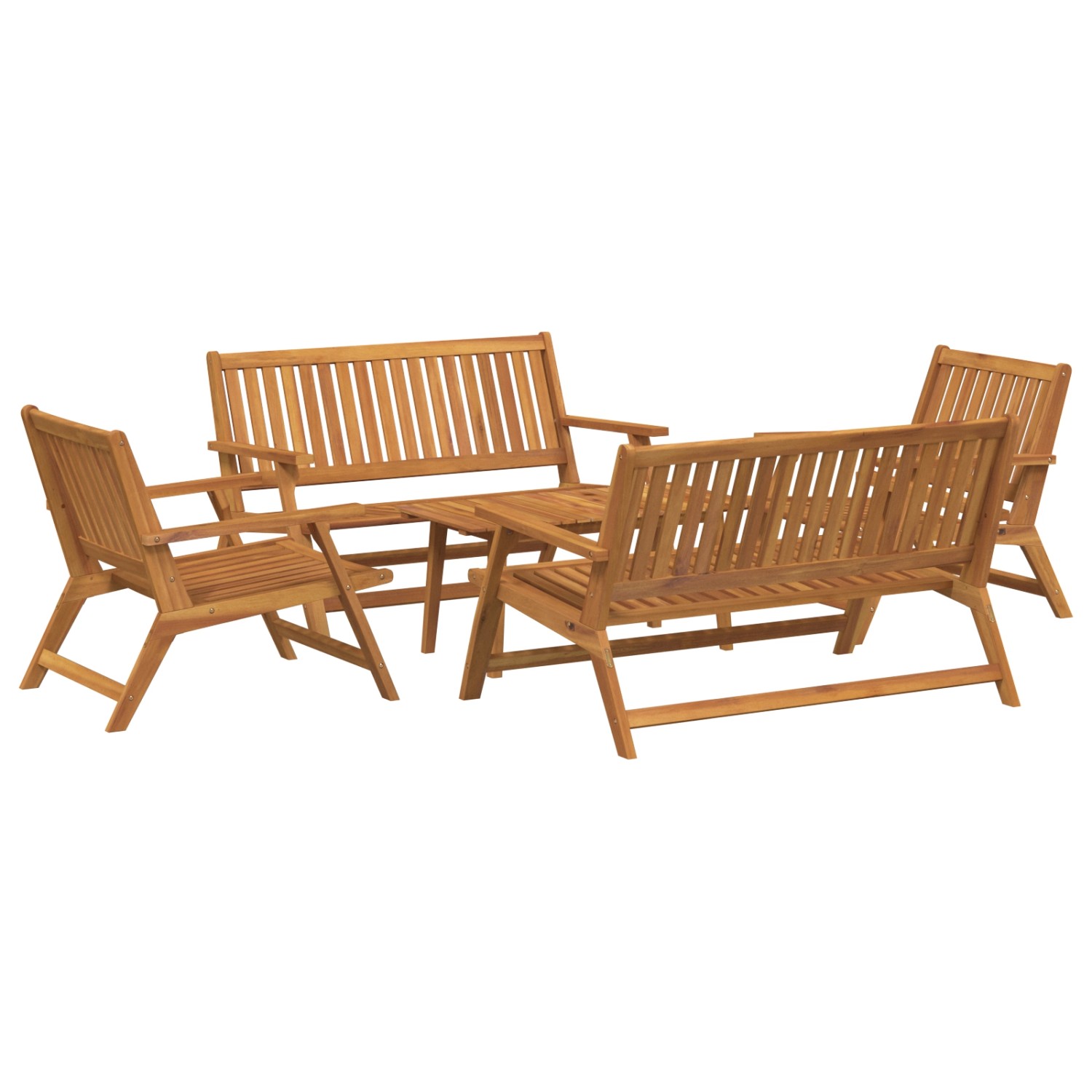 vidaXL Gartenstühle mit Tisch 5 Teile Massivholz Akazie 3214456 vidaXL Gartenstühle mit Tisch 5 Teile Massivholz Akazie 3214456 von VIDAXL