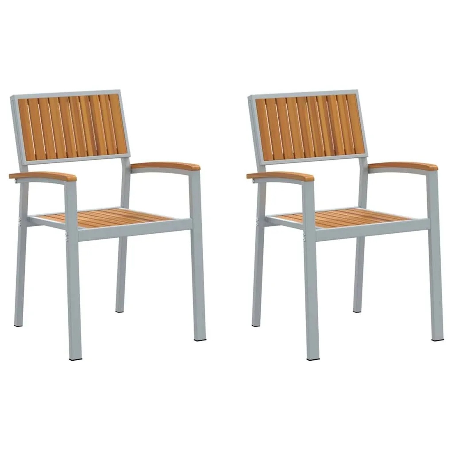 vidaXL Gartenstuhl 2 Stk Braun 56 x 57 x 87cm Massivholz Akazie 4010628 vidaXL Gartenstuhl 2 Stk Braun 56 x 57 x 87cm Massivholz Akazie 4010628 von VIDAXL