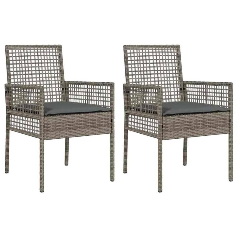 vidaXL Gartenstuhl 2 Stk Grau 53 x 60 x 85 cm Poly-Rattan 42003447 vidaXL Gartenstuhl 2 Stk Grau 53 x 60 x 85 cm Poly-Rattan 42003447 von VIDAXL