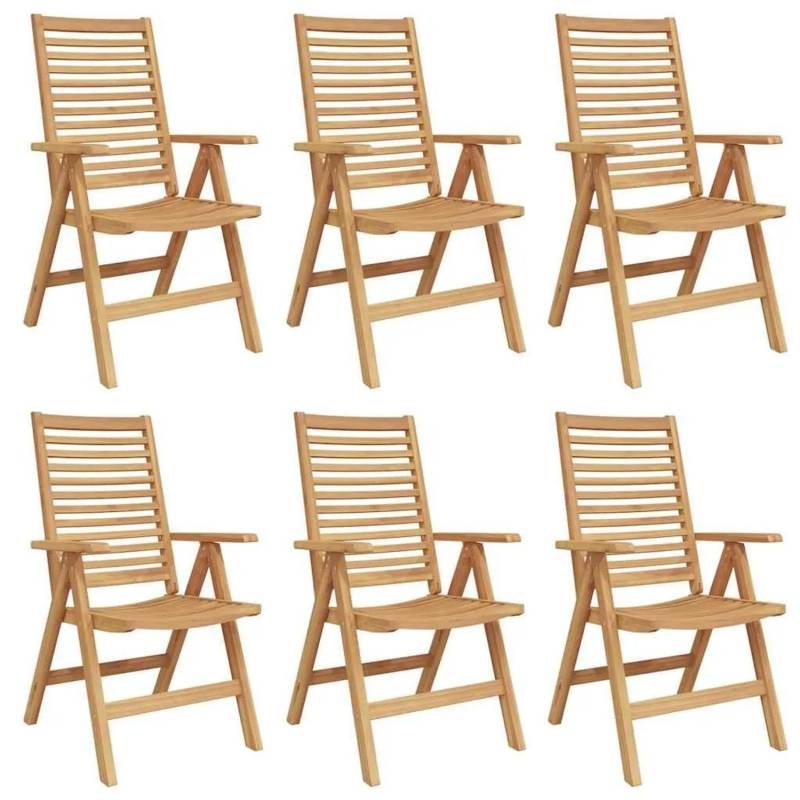 vidaXL Gartenstuhl 6 Stk Braun 52 x 64,5 x 108 cm Teak-Massivholz 3376032 vidaXL Gartenstuhl 6 Stk Braun 52 x 64,5 x 108 cm Teak-Massivholz 3376032 von VIDAXL