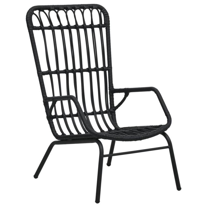 vidaXL Gartenstuhl Poly Rattan Schwarz von VIDAXL