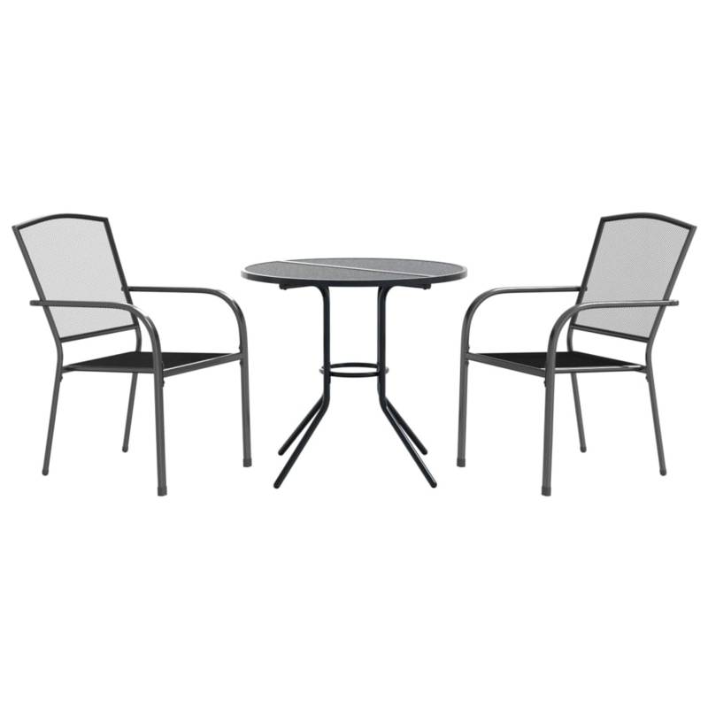 vidaXL Gartenstuhl-Set 3-tlg Stapelbar Pulverbeschichteter Stahl Modell 1 von VIDAXL