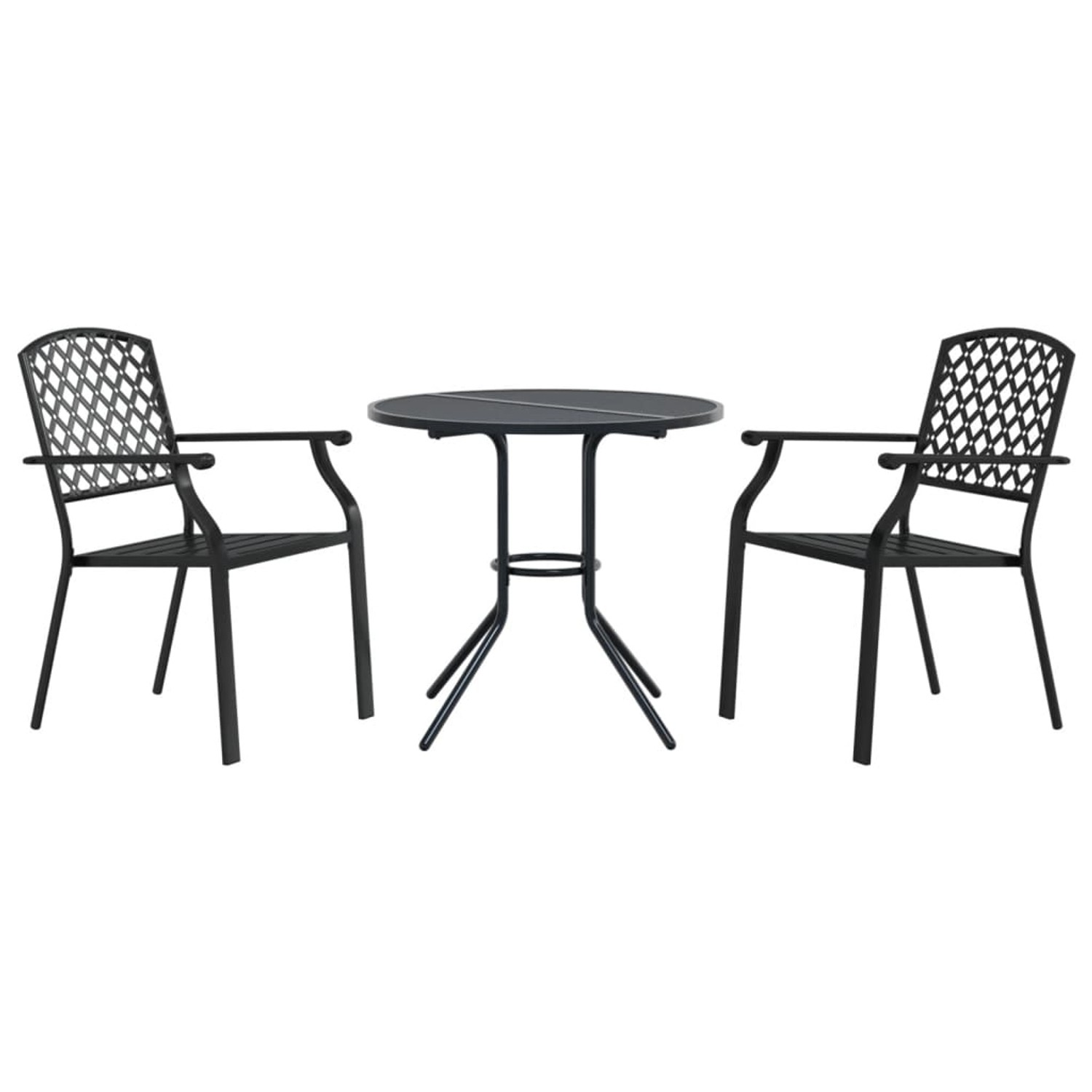 vidaXL Gartenstuhl-Set 3-tlg Stapelbar Pulverbeschichteter Stahl vidaXL Gartenstuhl-Set 3-tlg Stapelbar Pulverbeschichteter Stahl von VIDAXL