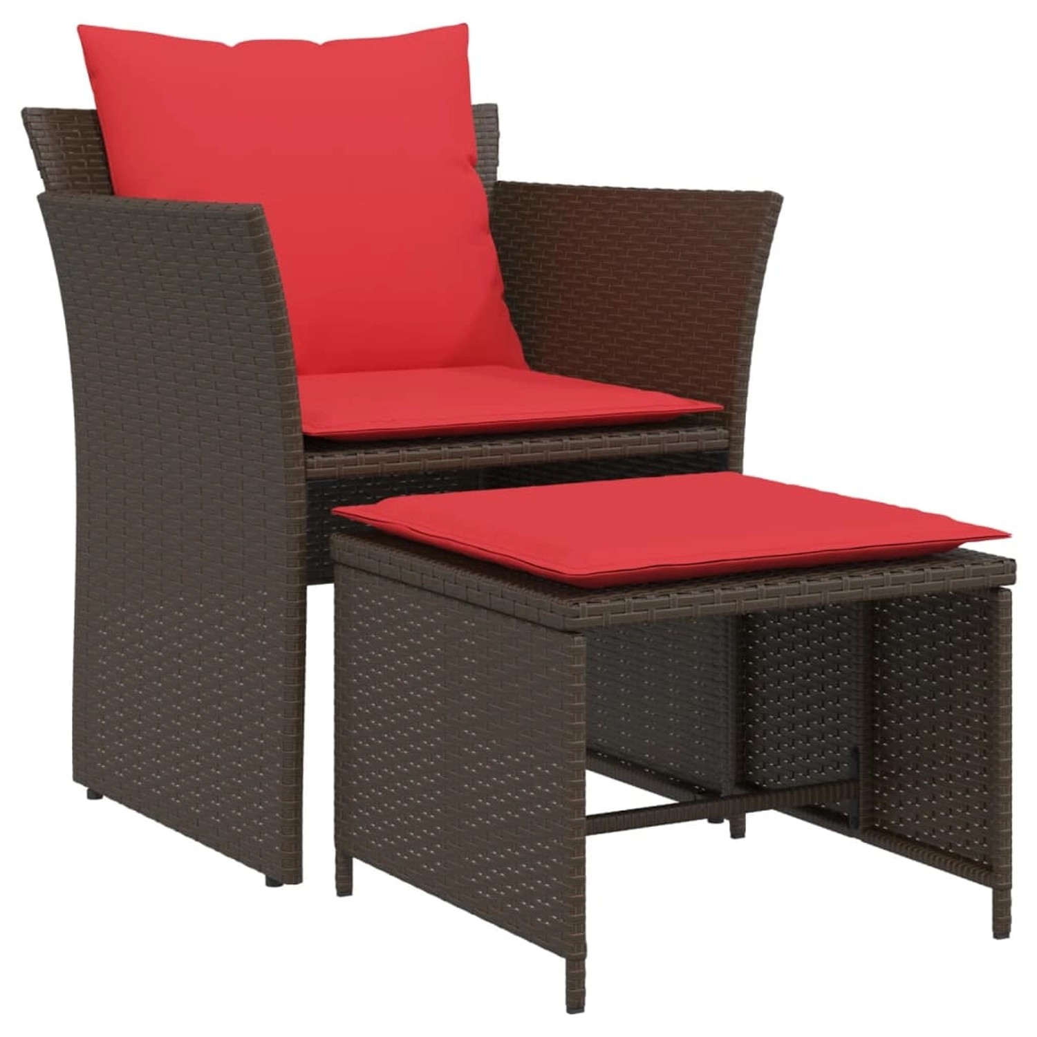 vidaXL Gartenstuhl mit Fußhocker Braun Poly Rattan 368622 vidaXL Gartenstuhl mit Fußhocker Braun Poly Rattan 368622 von VIDAXL
