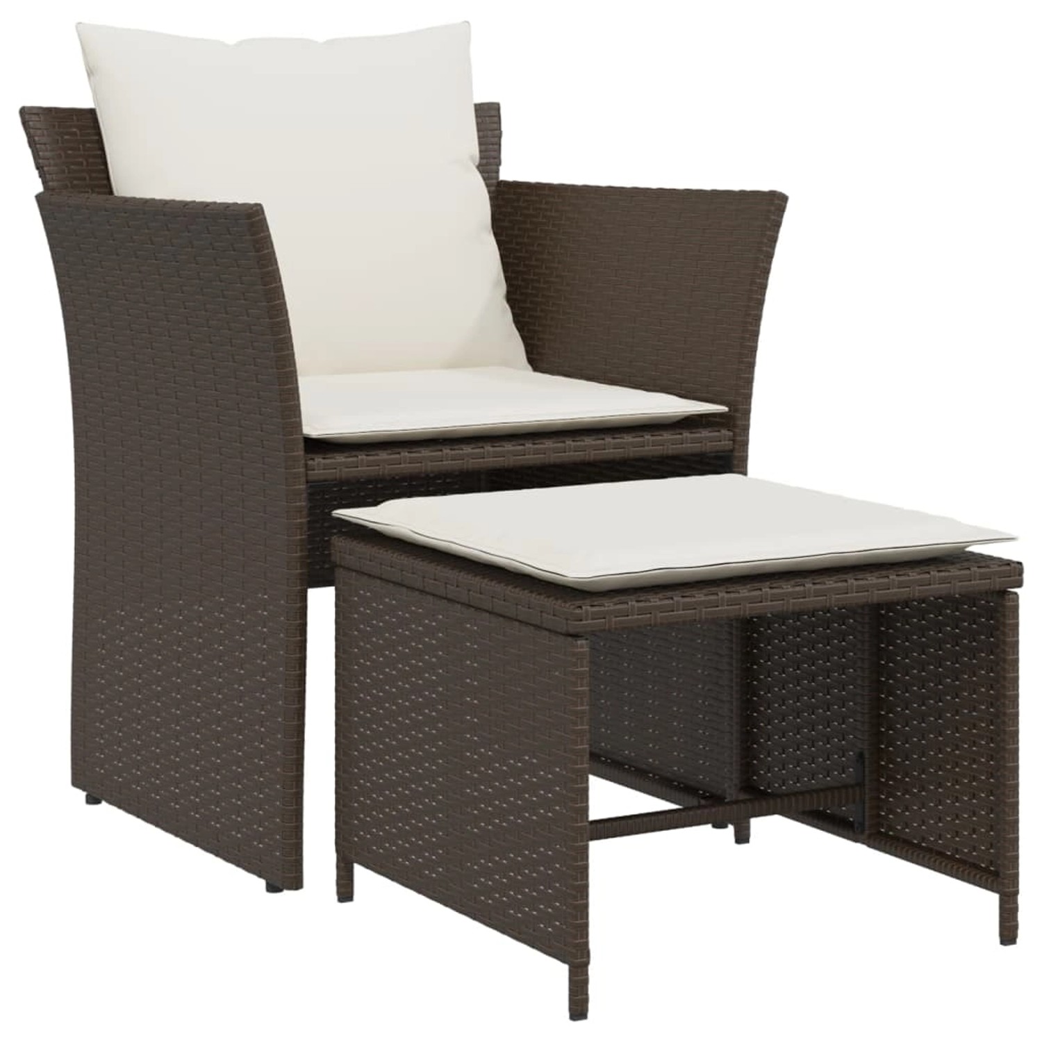 vidaXL Gartenstuhl mit Fußhocker Braun Poly Rattan vidaXL Gartenstuhl mit Fußhocker Braun Poly Rattan von VIDAXL