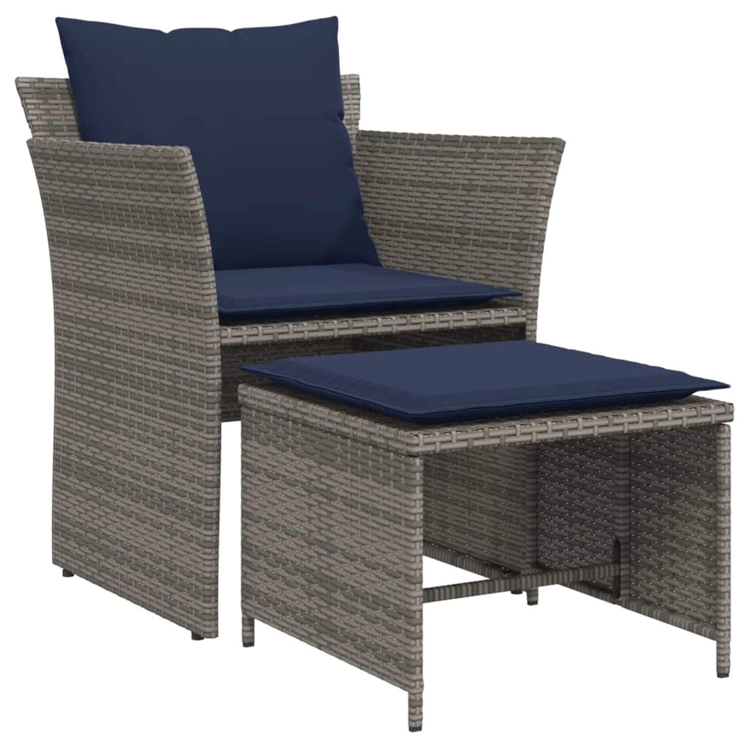 vidaXL Gartenstuhl mit Fußhocker Grau Poly Rattan 368623 vidaXL Gartenstuhl mit Fußhocker Grau Poly Rattan 368623 von VIDAXL