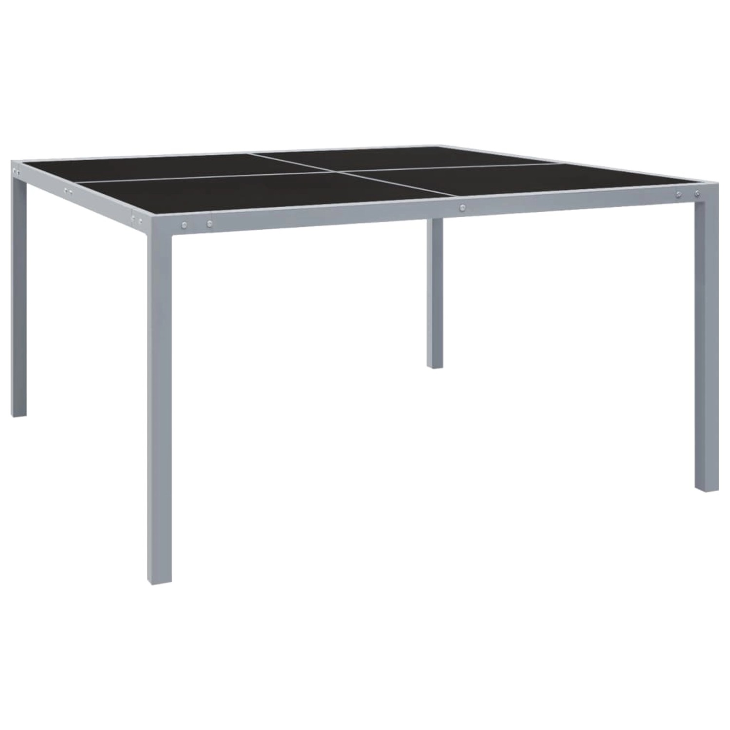 vidaXL Gartentisch 130x130x72 cm Grau Stahl und Glas 313086 vidaXL Gartentisch 130x130x72 cm Grau Stahl und Glas 313086 von VIDAXL