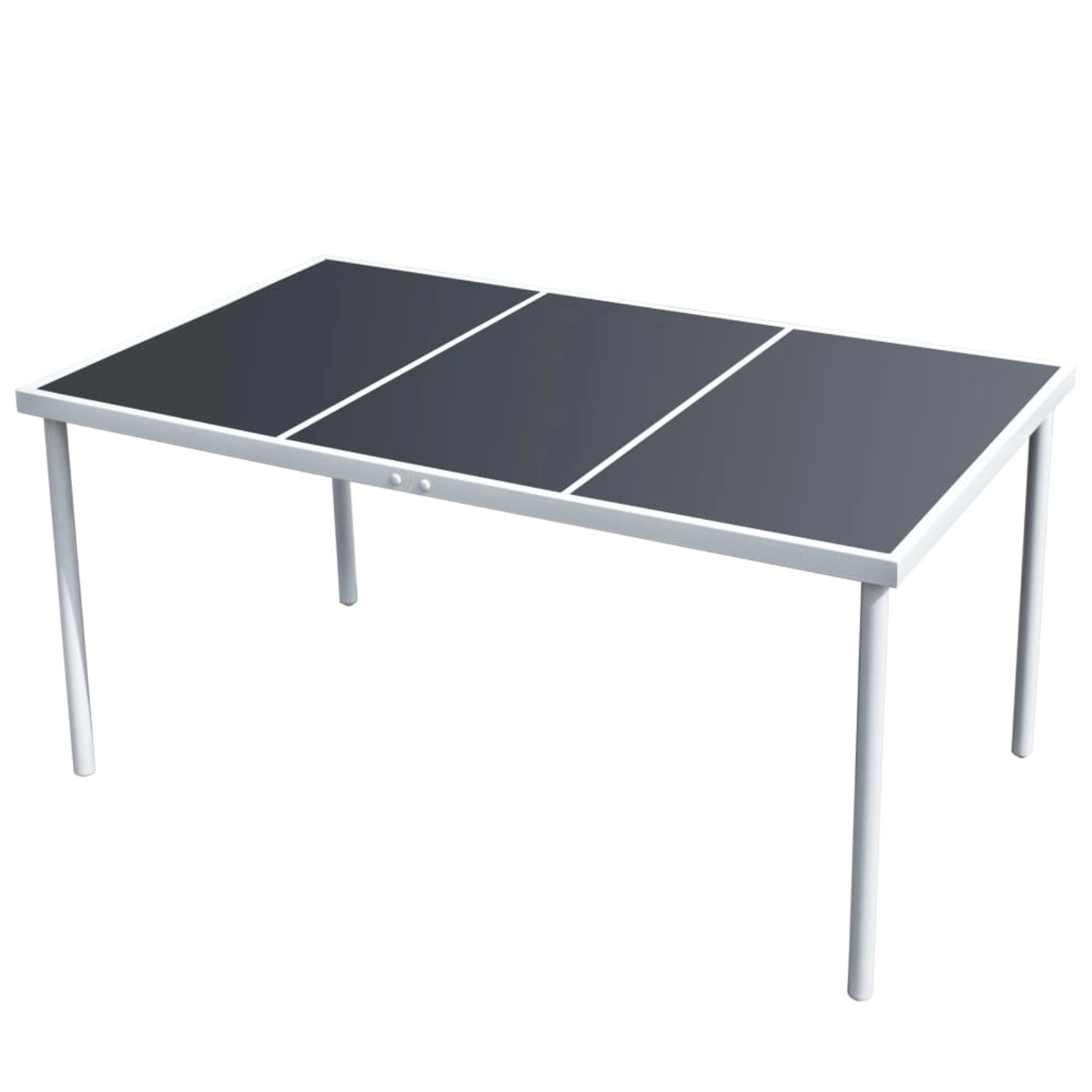 vidaXL Gartentisch 150x90x74 cm Schwarz Stahl 43305 von VIDAXL