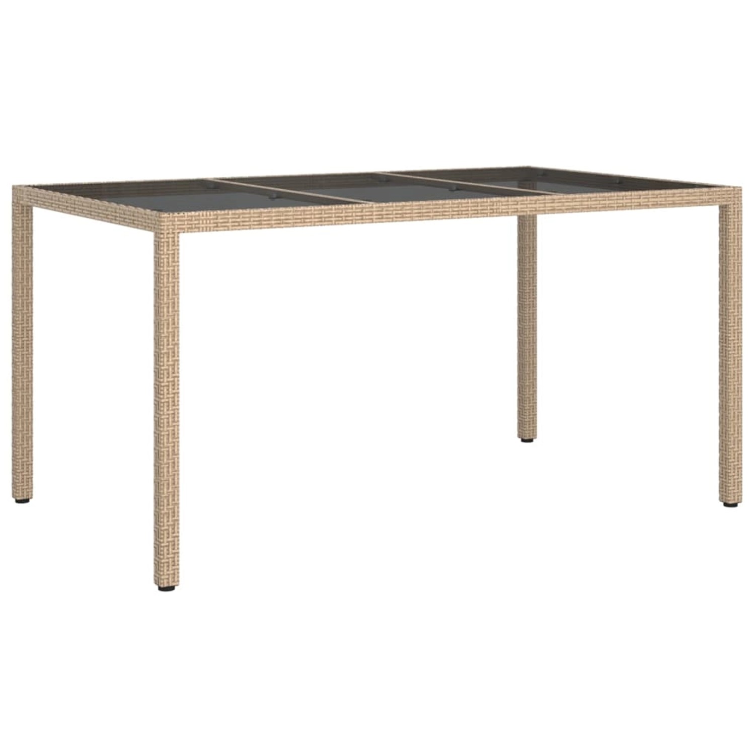 vidaXL Gartentisch 150x90x75 cm Gehärtetes Glas Poly Rattan Beige 316710 vidaXL Gartentisch 150x90x75 cm Gehärtetes Glas Poly Rattan Beige 316710 von VIDAXL
