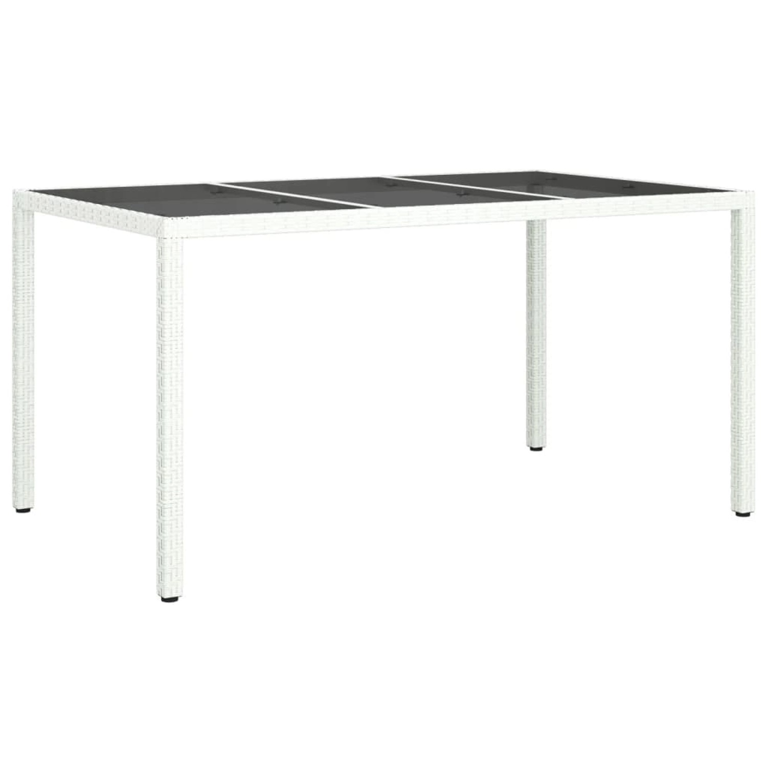 vidaXL Gartentisch 150x90x75 cm Gehärtetes Glas Poly Rattan Weiß 316709 vidaXL Gartentisch 150x90x75 cm Gehärtetes Glas Poly Rattan Weiß 316709 von VIDAXL
