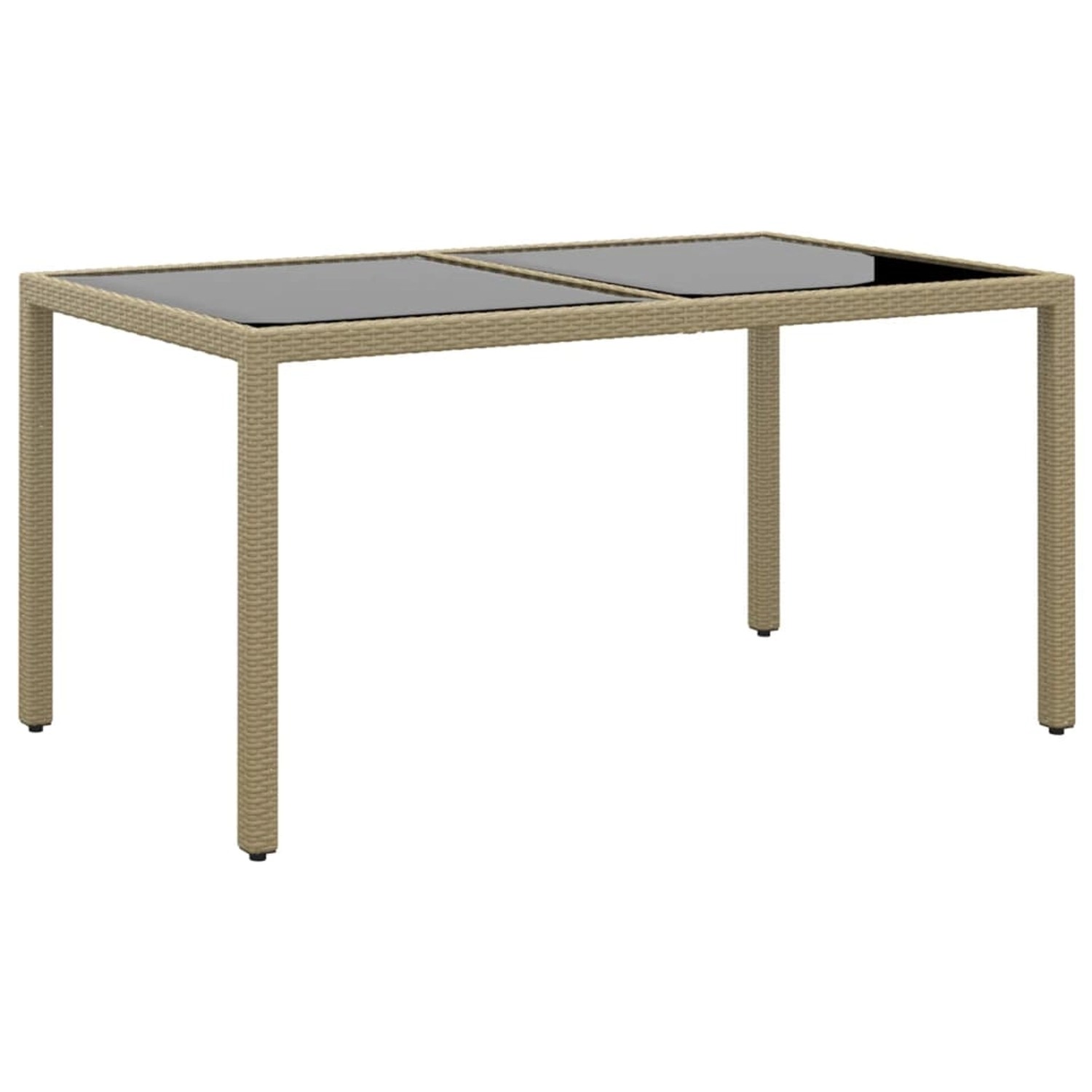 vidaXL Gartentisch 150x90x75 cm Hartglas und Poly Rattan Beige 310576 vidaXL Gartentisch 150x90x75 cm Hartglas und Poly Rattan Beige 310576 von VIDAXL