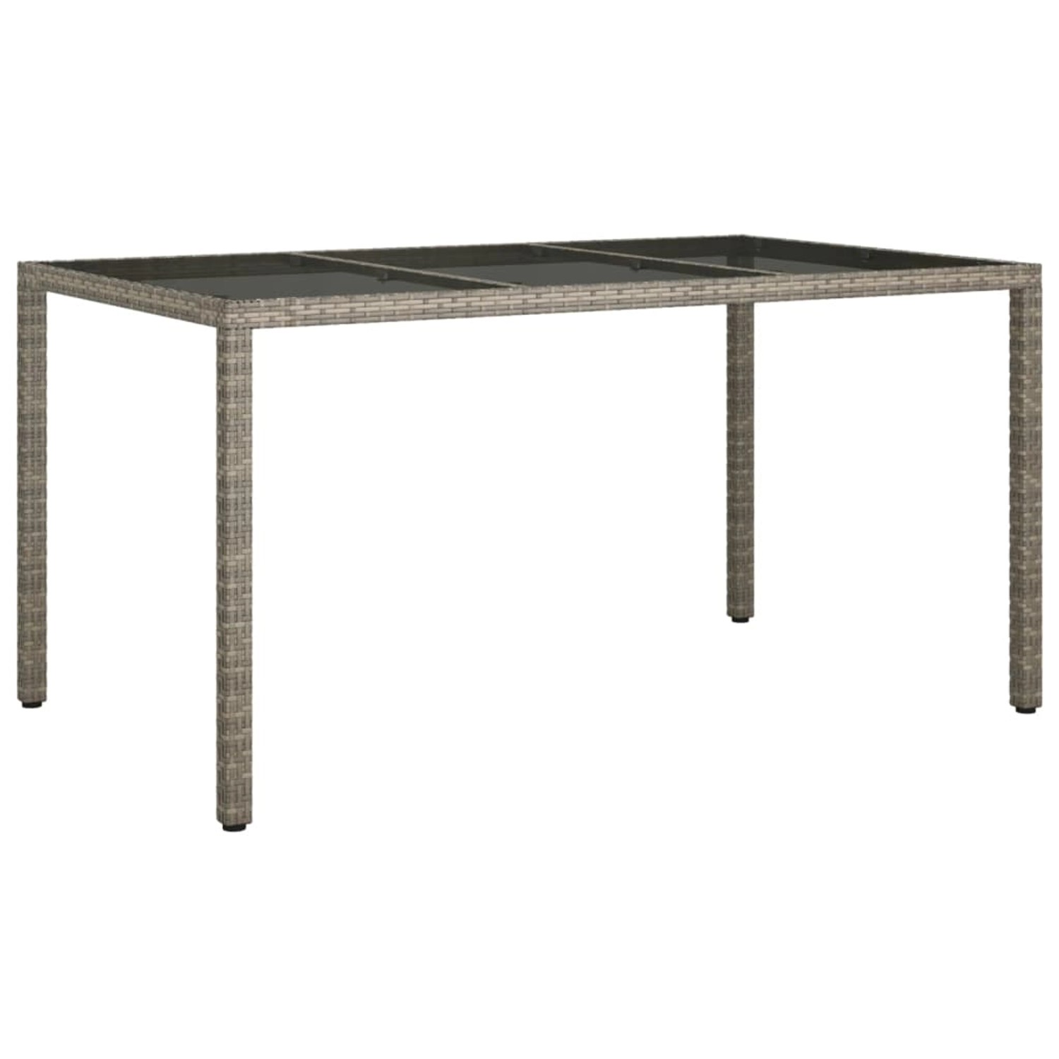 vidaXL Gartentisch 150x90x75 cm Hartglas und Poly Rattan Grau 316708 vidaXL Gartentisch 150x90x75 cm Hartglas und Poly Rattan Grau 316708 von VIDAXL