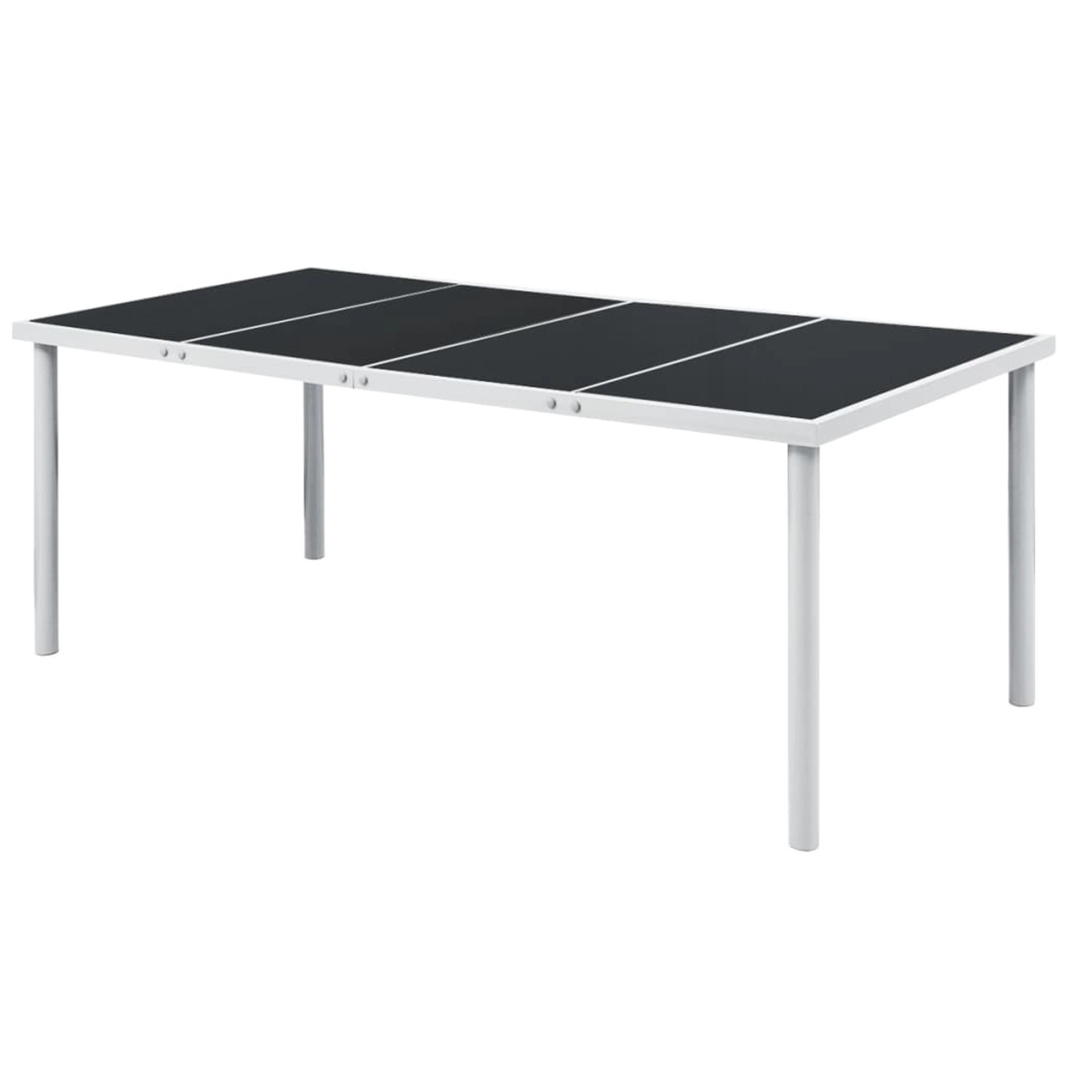 vidaXL Gartentisch 190x90x74 cm Schwarz Stahl 43307 von VIDAXL