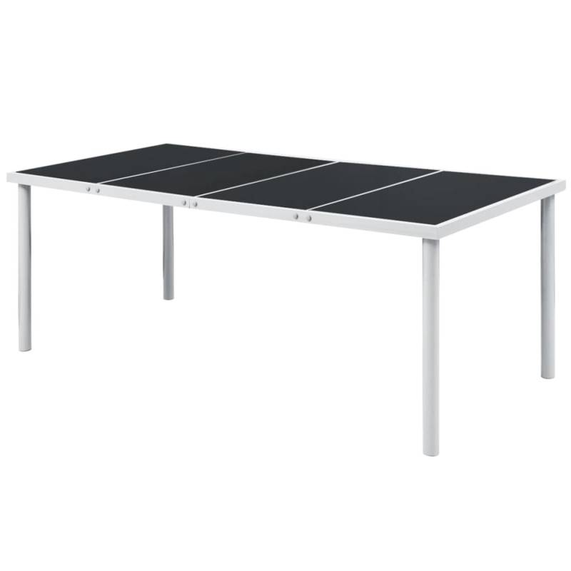 vidaXL Gartentisch 190x90x74 cm Schwarz Stahl 43307 von VIDAXL