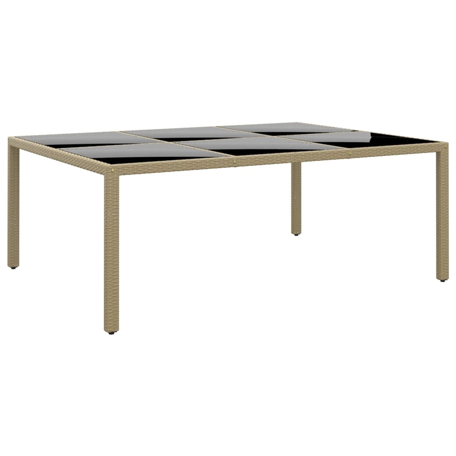 vidaXL Gartentisch 200x150x75 cm Hartglas und Poly Rattan Beige 310588 vidaXL Gartentisch 200x150x75 cm Hartglas und Poly Rattan Beige 310588 von VIDAXL