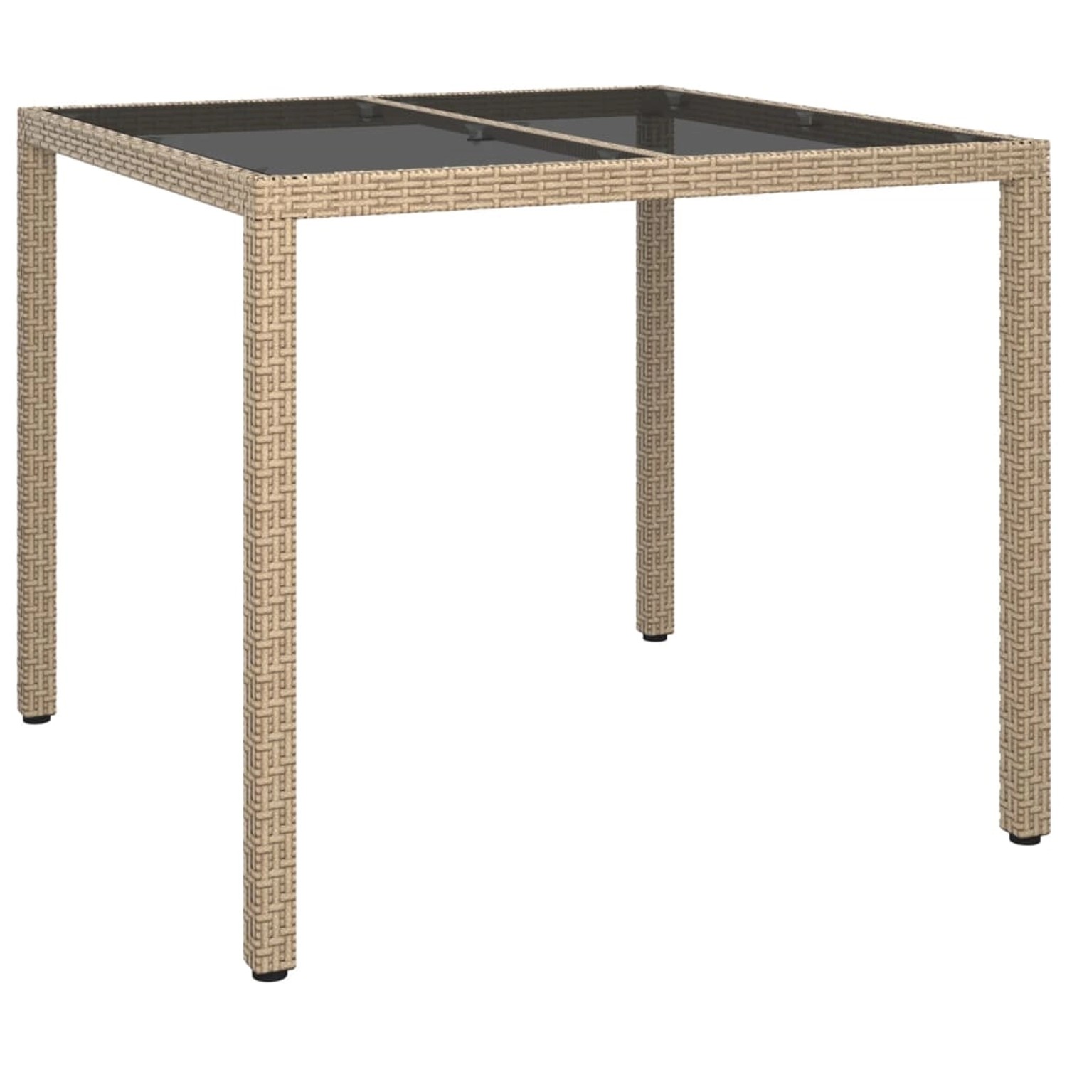 vidaXL Gartentisch 90x90x75 cm Gehärtetes Glas Poly Rattan Beige 316703 vidaXL Gartentisch 90x90x75 cm Gehärtetes Glas Poly Rattan Beige 316703 von VIDAXL