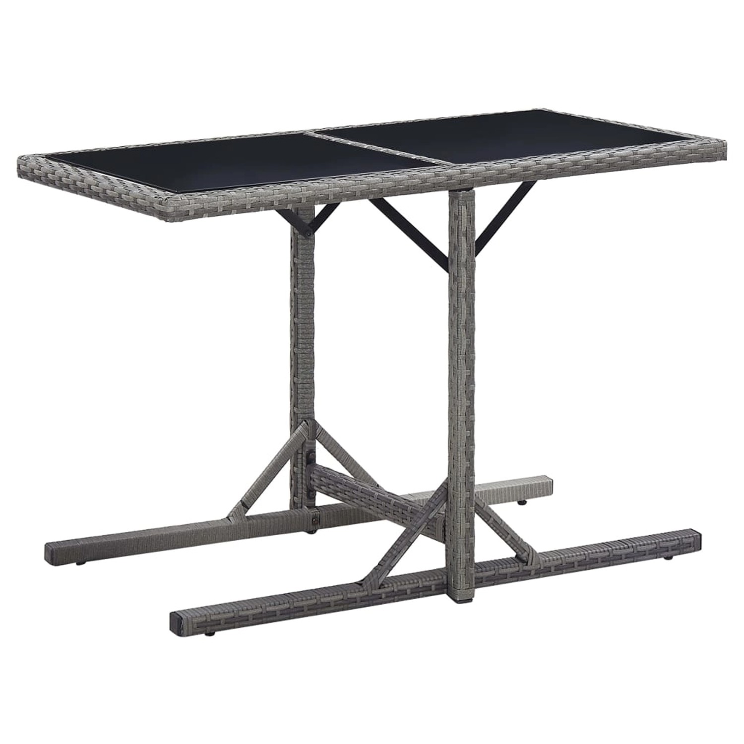 vidaXL Gartentisch Anthrazit 110x53x72 cm Glas und Poly Rattan 46455 vidaXL Gartentisch Anthrazit 110x53x72 cm Glas und Poly Rattan 46455 von VIDAXL