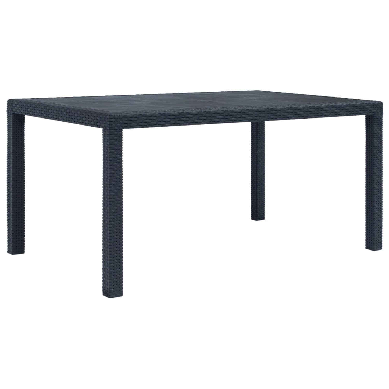vidaXL Gartentisch Anthrazit 150x90x72 cm Kunststoff Rattan-Optik 45605 vidaXL Gartentisch Anthrazit 150x90x72 cm Kunststoff Rattan-Optik 45605 von VIDAXL