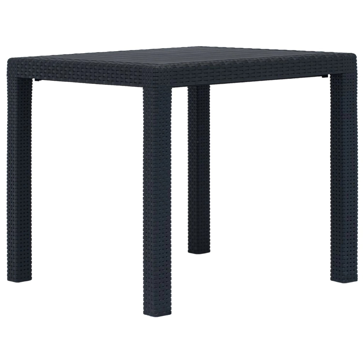 vidaXL Gartentisch Anthrazit 79x79x72 cm Kunststoff Rattan-Optik 45602 von VIDAXL