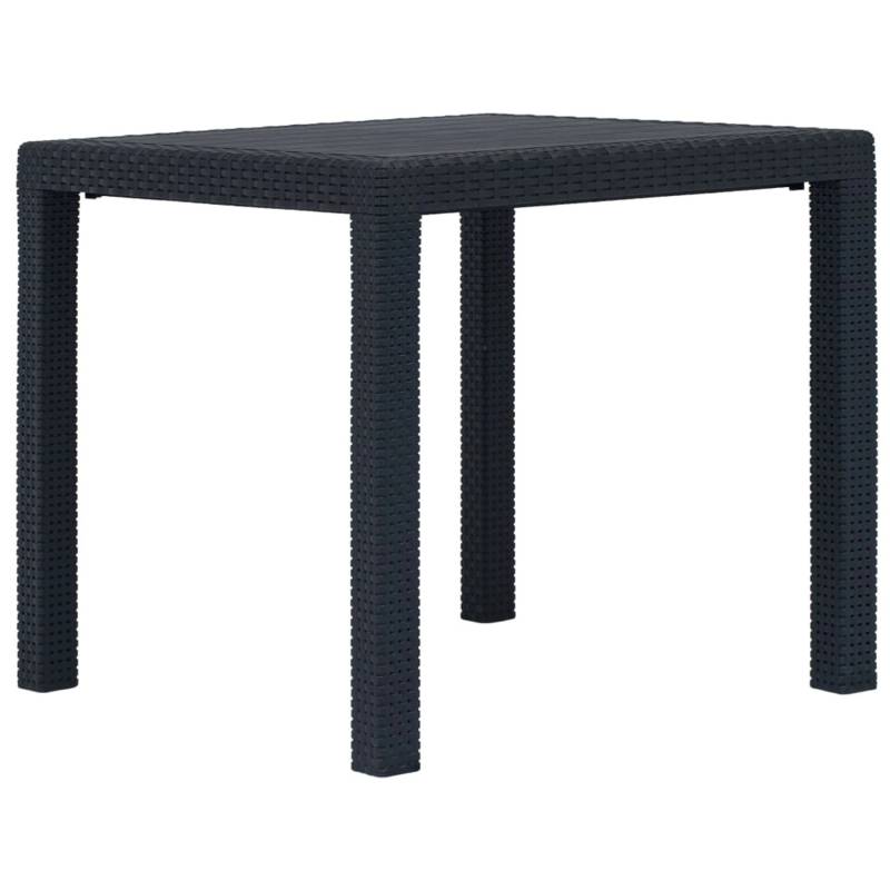 vidaXL Gartentisch Anthrazit 79x79x72 cm Kunststoff Rattan-Optik 45602 von VIDAXL