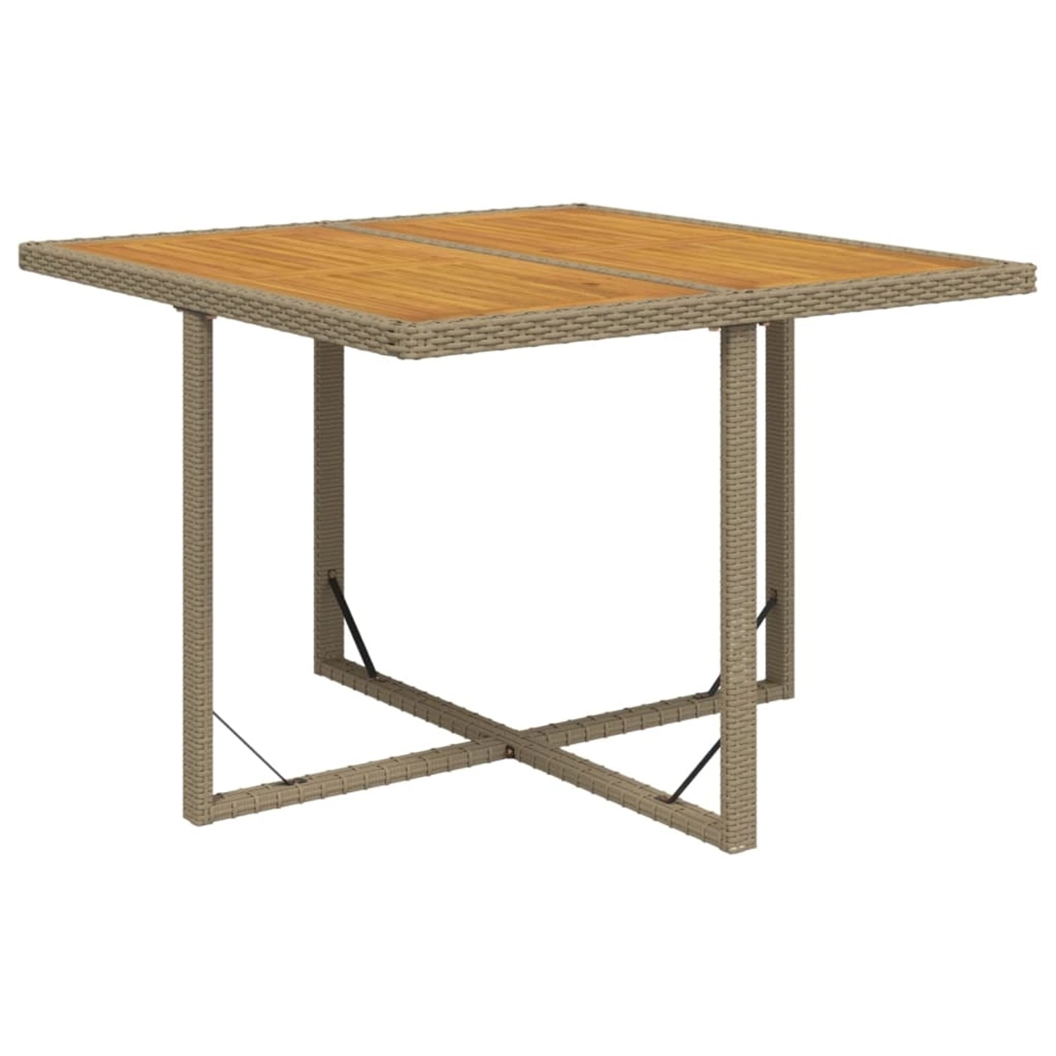 vidaXL Gartentisch Beige 109x107x74 cm Poly Rattan & Massivholz Akazie 316791 vidaXL Gartentisch Beige 109x107x74 cm Poly Rattan & Massivholz Akazie 316791 von VIDAXL