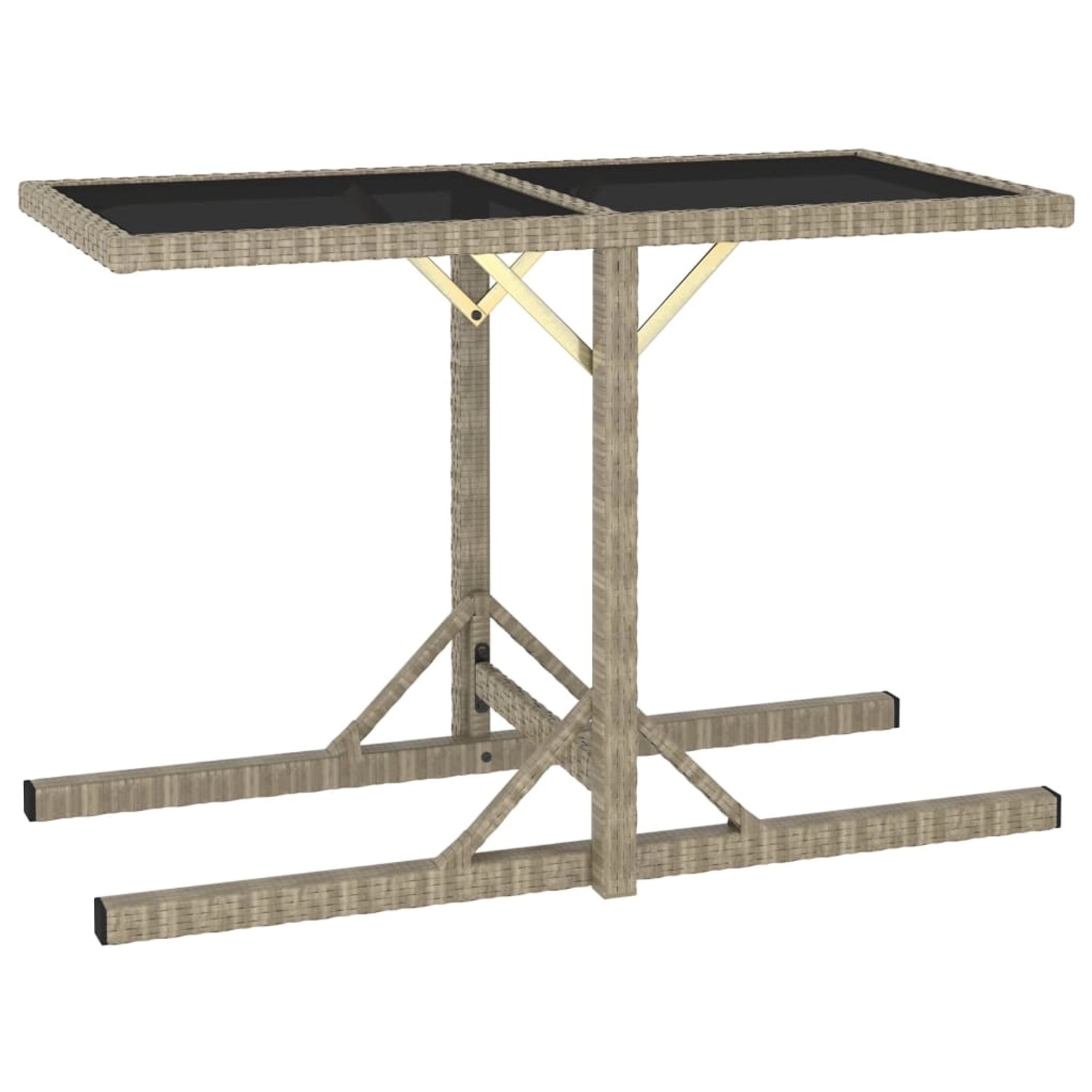 vidaXL Gartentisch Beige 110x53x72 cm Glas und Poly Rattan 46454 vidaXL Gartentisch Beige 110x53x72 cm Glas und Poly Rattan 46454 von VIDAXL