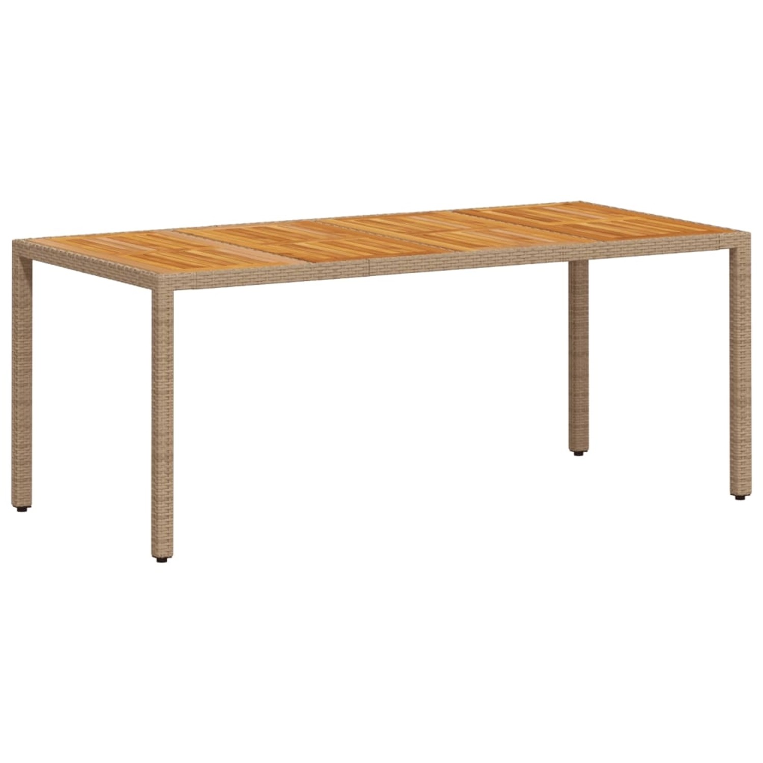 vidaXL Gartentisch Beige 190x90x75 cm Poly Rattan Akazienholz 368130 vidaXL Gartentisch Beige 190x90x75 cm Poly Rattan Akazienholz 368130 von VIDAXL