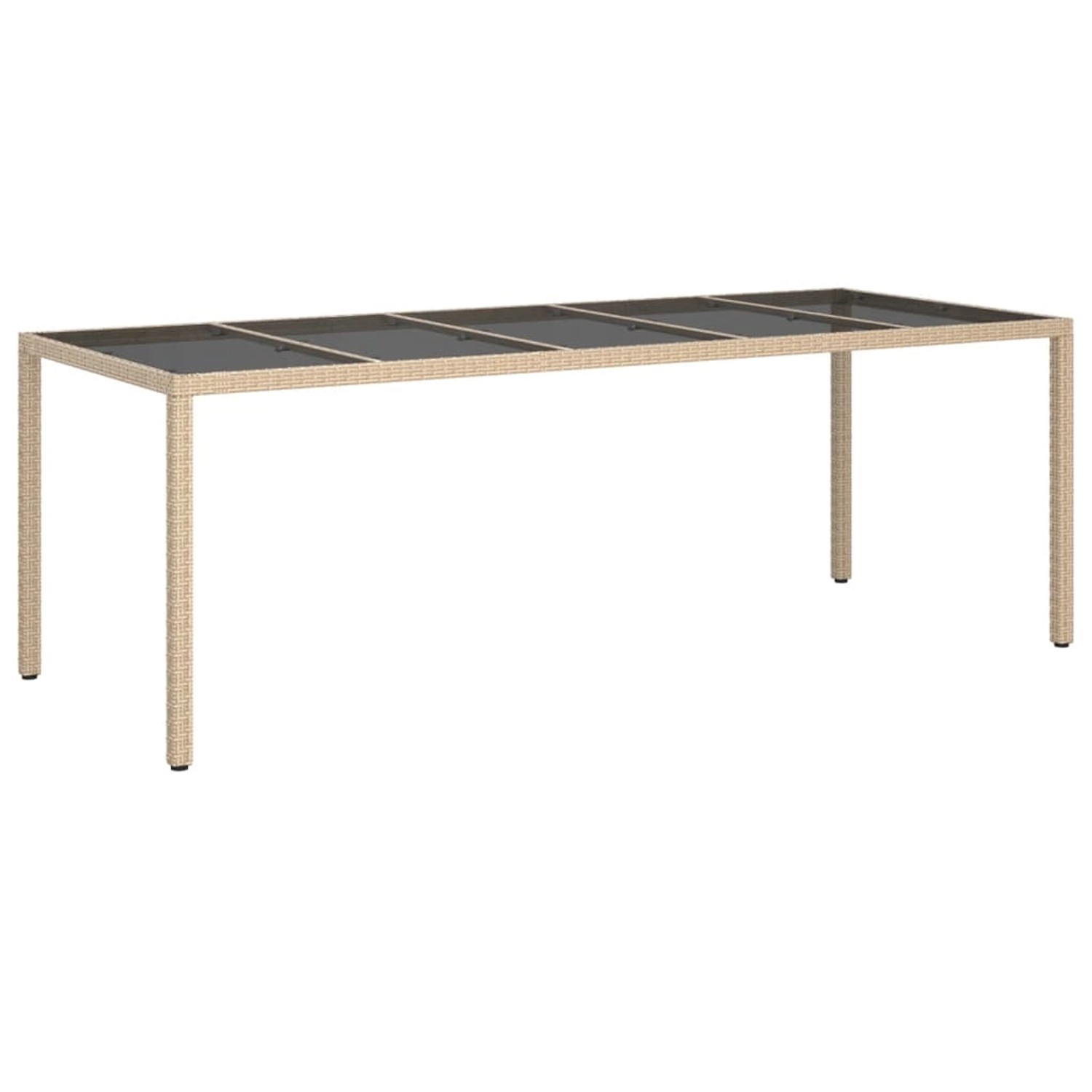 vidaXL Gartentisch Beige 250x100x75 cm Hartglas und Poly Rattan 316728 vidaXL Gartentisch Beige 250x100x75 cm Hartglas und Poly Rattan 316728 von VIDAXL