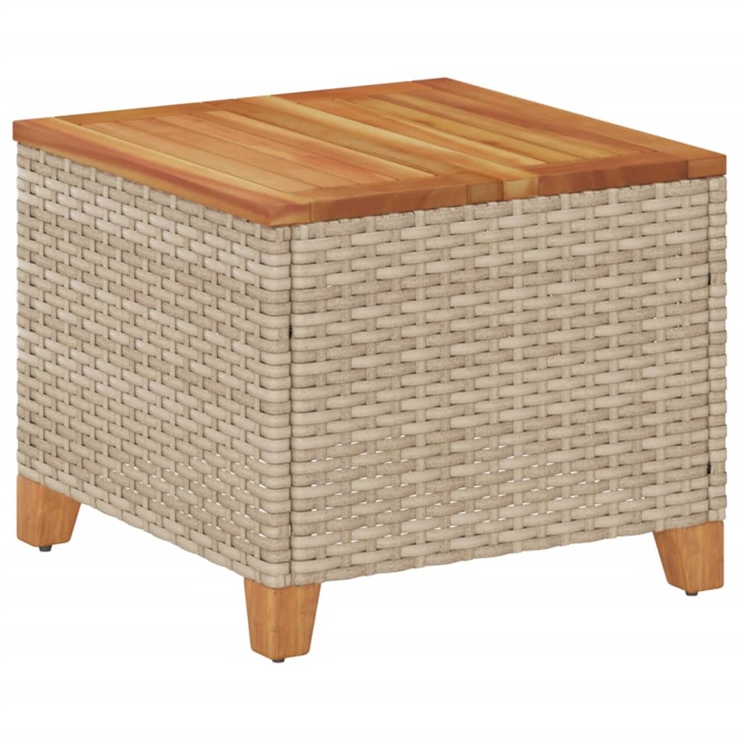 vidaXL Gartentisch Beige 45x45x37 cm Poly Rattan Akazienholz 366327 vidaXL Gartentisch Beige 45x45x37 cm Poly Rattan Akazienholz 366327 von VIDAXL