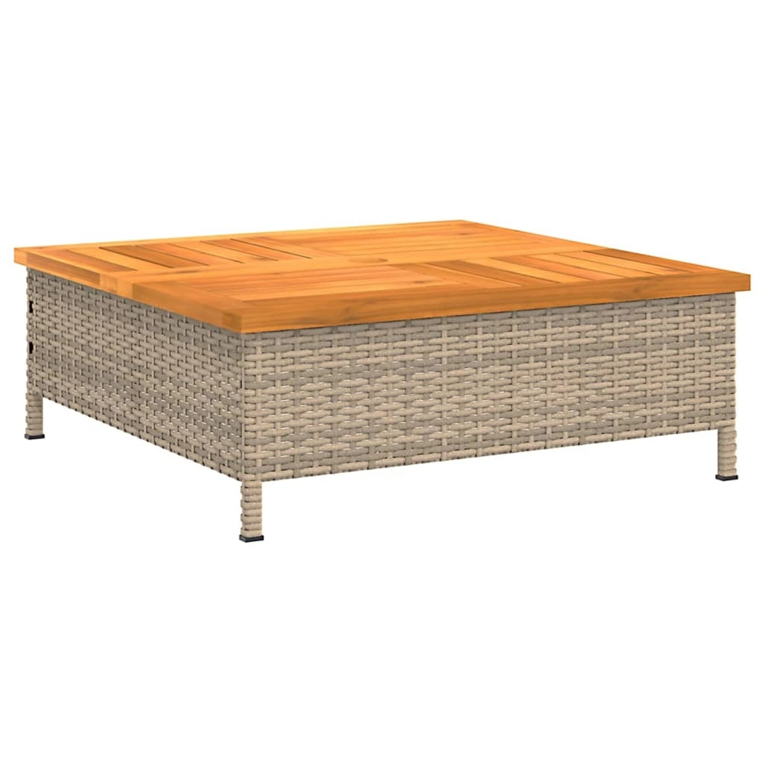 vidaXL Gartentisch Beige 70x70x25 cm Rattan und Akazienholz 3281631 vidaXL Gartentisch Beige 70x70x25 cm Rattan und Akazienholz 3281631 von VIDAXL