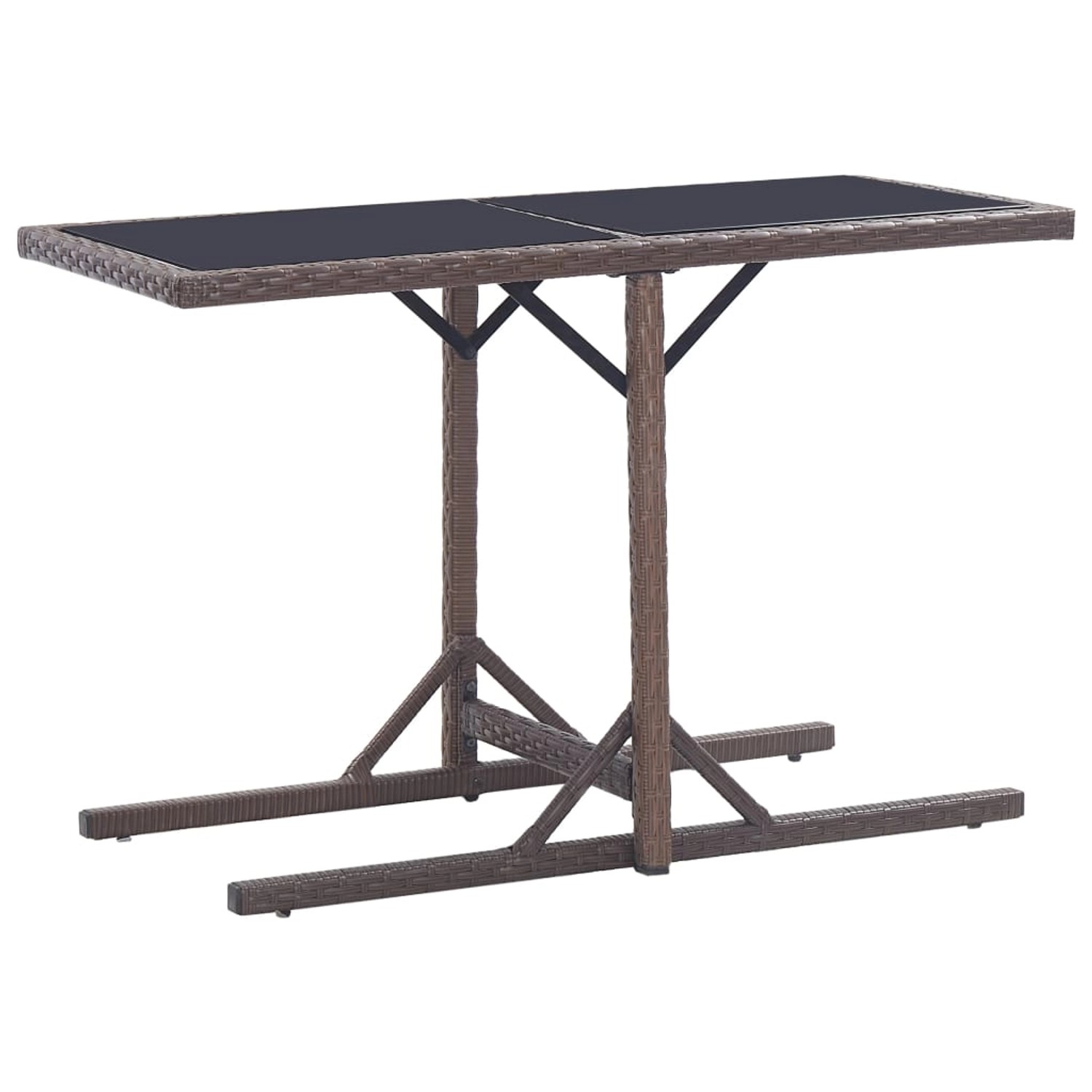 vidaXL Gartentisch Braun 110x53x72 cm Glas und Poly Rattan 46453 vidaXL Gartentisch Braun 110x53x72 cm Glas und Poly Rattan 46453 von VIDAXL