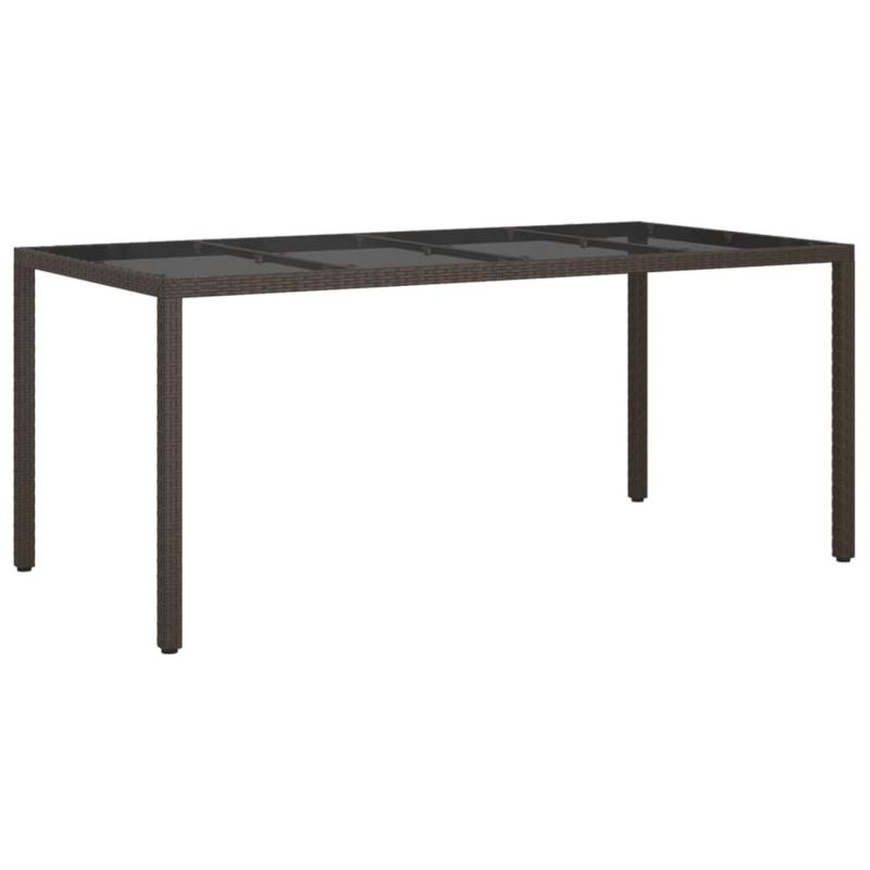 vidaXL Gartentisch Braun 190x90x75 cm Gehärtetes Glas und Poly Rattan 316711 von VIDAXL