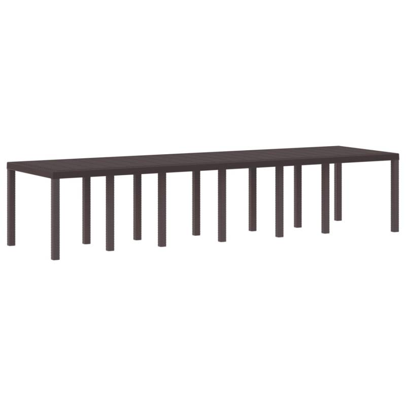 vidaXL Gartentisch Braun 350x100x73 cm Poly Rattan 3378525 von VIDAXL