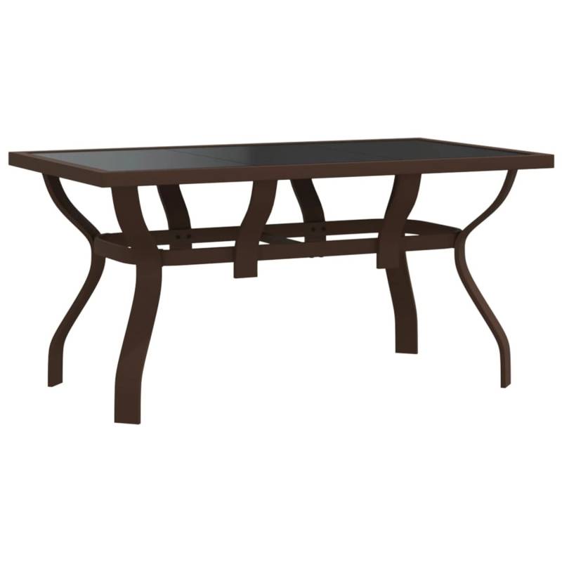 vidaXL Gartentisch Braun und Schwarz 140x70x70 cm Stahl und Glas 318772 von VIDAXL