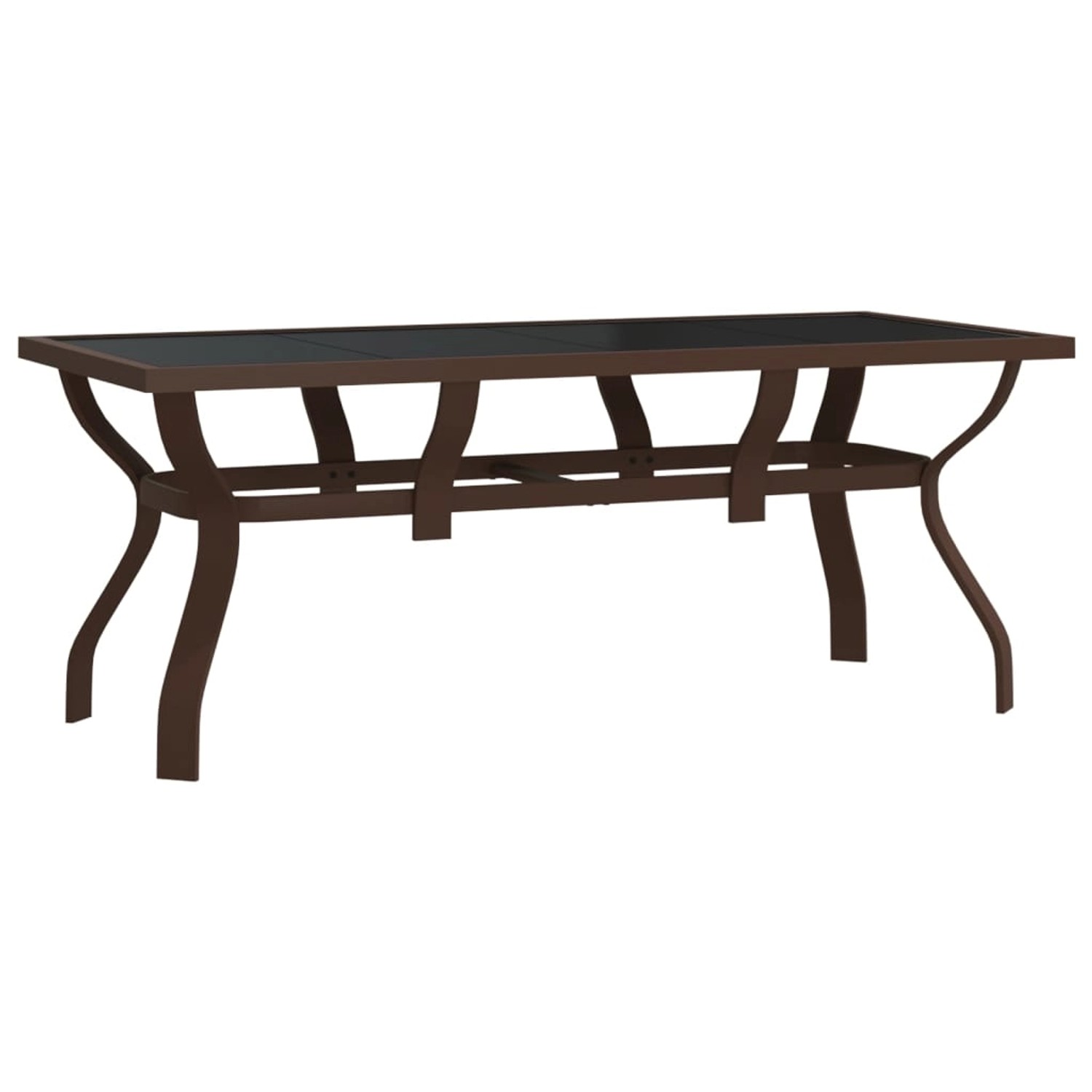 vidaXL Gartentisch Braun und Schwarz 180x80x70 cm Stahl und Glas 318773 vidaXL Gartentisch Braun und Schwarz 180x80x70 cm Stahl und Glas 318773 von VIDAXL