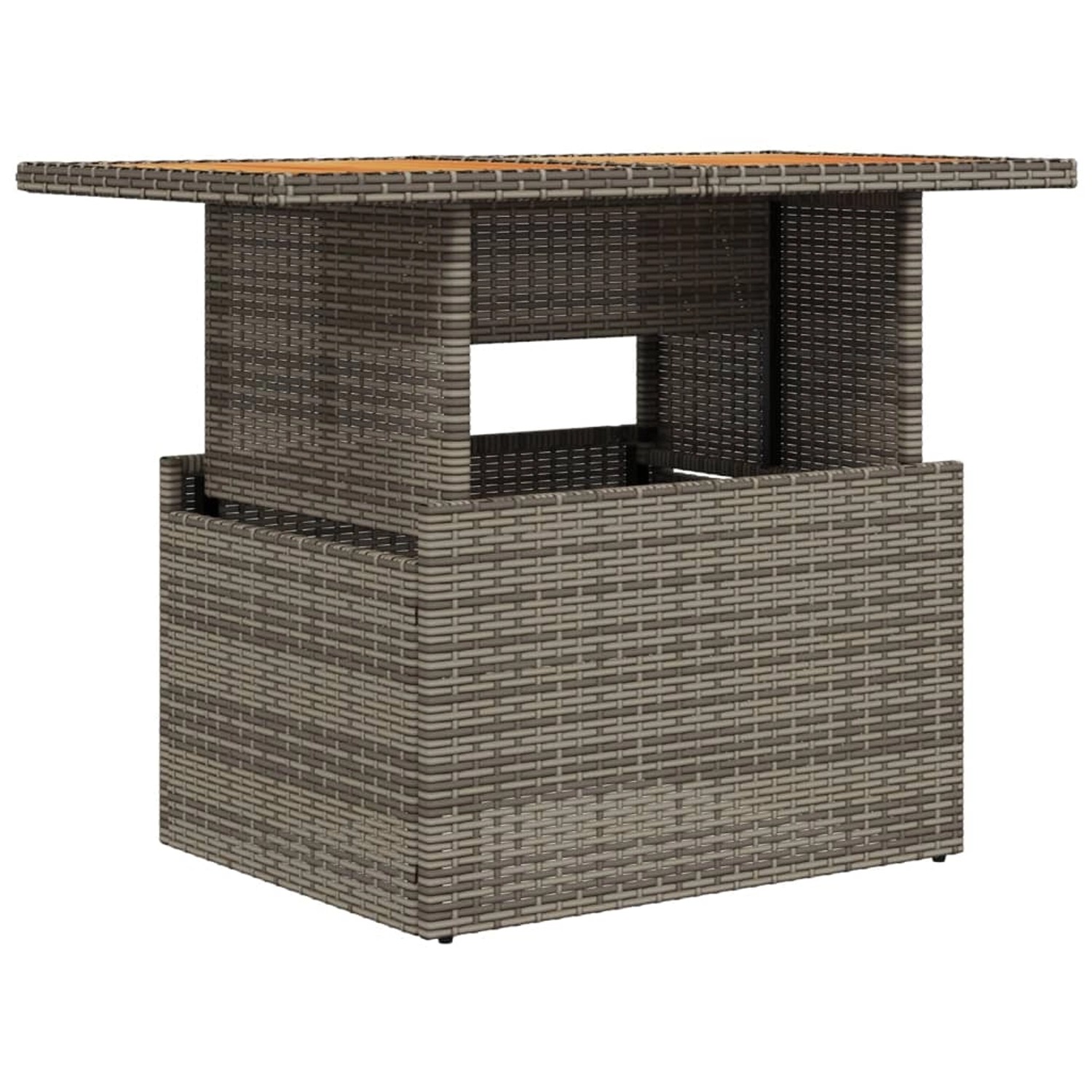 vidaXL Gartentisch Grau 100x55x73 cm Poly Rattan und Akazienholz 366127 von VIDAXL