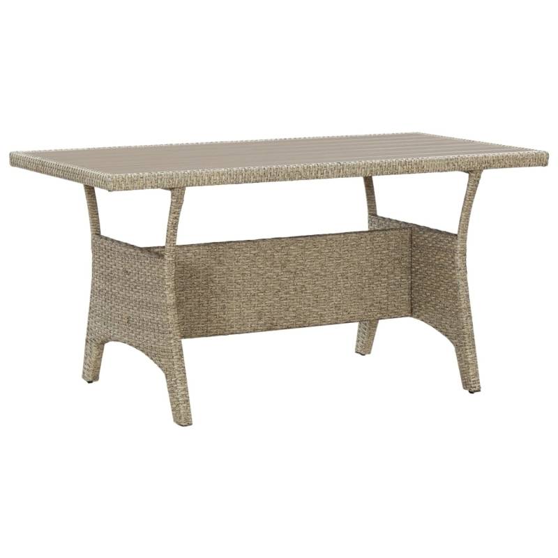 vidaXL Gartentisch Grau 120x70x66 cm Poly Rattan 316583 von VIDAXL