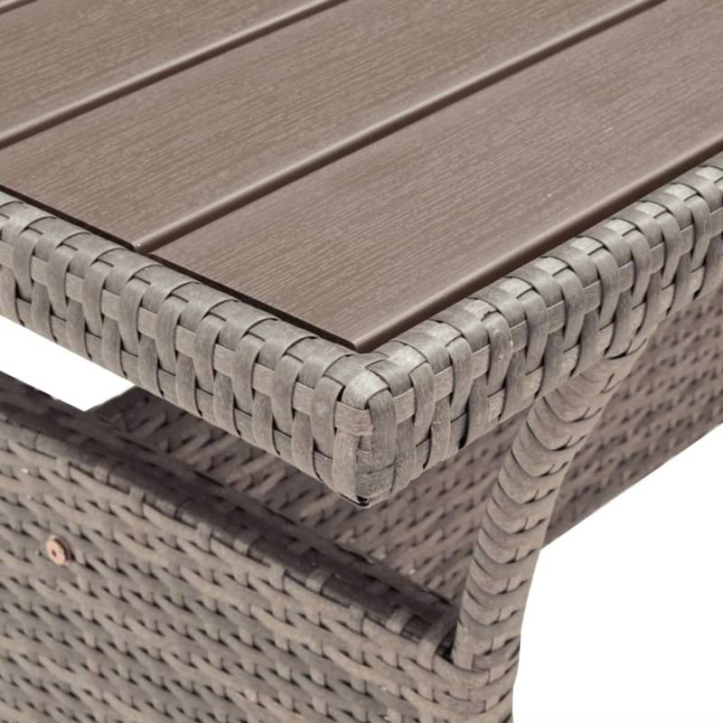 vidaXL Gartentisch Grau 120x70x66 cm Poly Rattan 316584 von VIDAXL