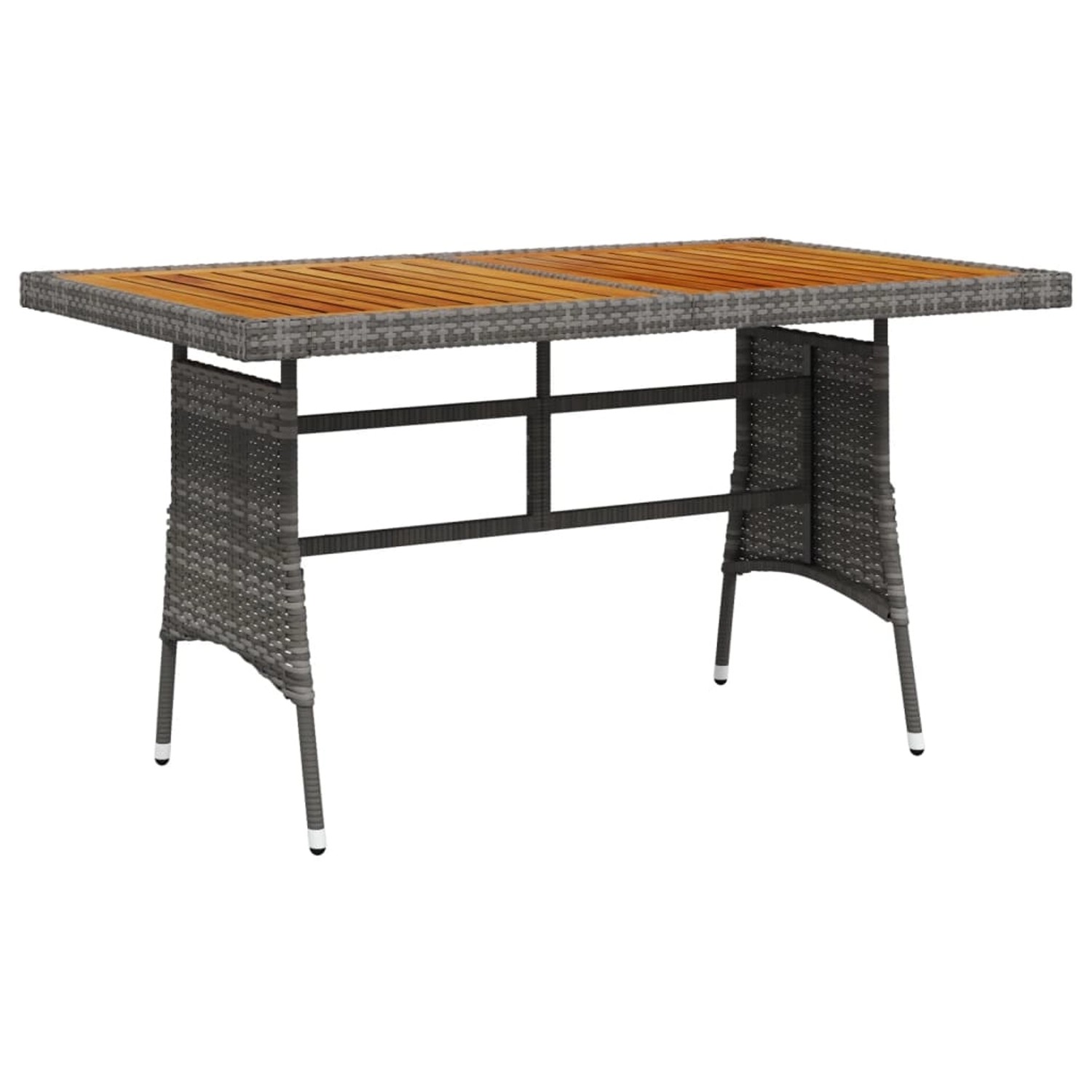 vidaXL Gartentisch Grau 130x70x72 cm Poly Rattan & Massivholz Akazie 318696 vidaXL Gartentisch Grau 130x70x72 cm Poly Rattan & Massivholz Akazie 318696 von VIDAXL