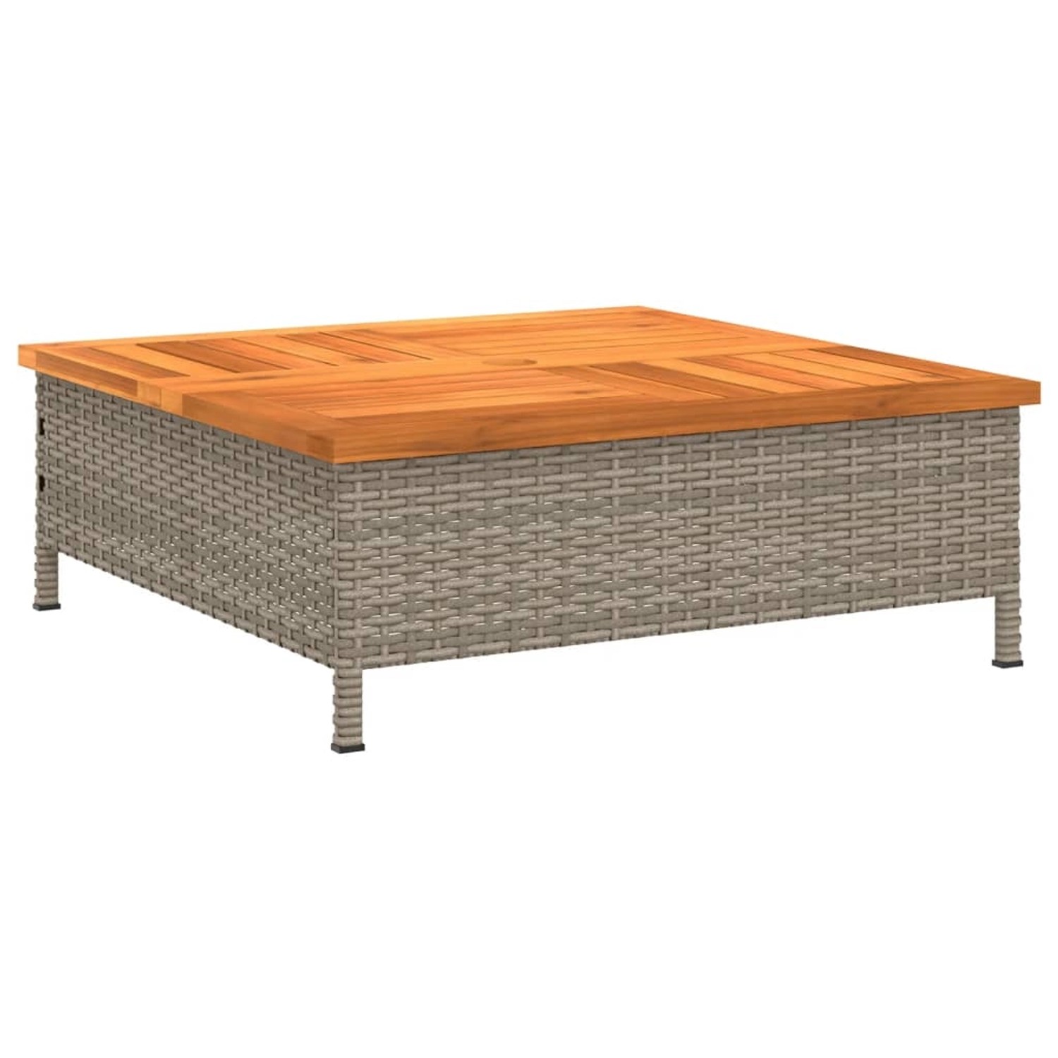 vidaXL Gartentisch Grau 70x70x25 cm Rattan und Akazienholz 3281630 vidaXL Gartentisch Grau 70x70x25 cm Rattan und Akazienholz 3281630 von VIDAXL
