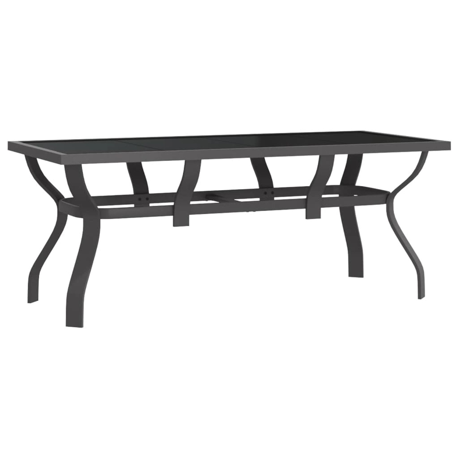 vidaXL Gartentisch Grau und Schwarz 180x80x70 cm Stahl und Glas 318771 vidaXL Gartentisch Grau und Schwarz 180x80x70 cm Stahl und Glas 318771 von VIDAXL