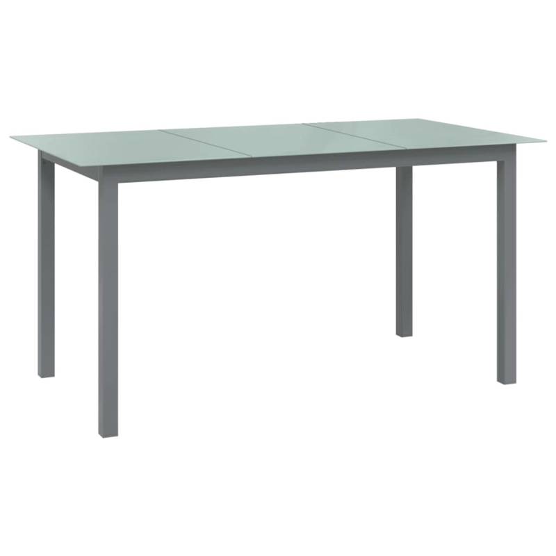 vidaXL Gartentisch Hellgrau 150x90x74 cm Aluminium und Glas 312204 von VIDAXL