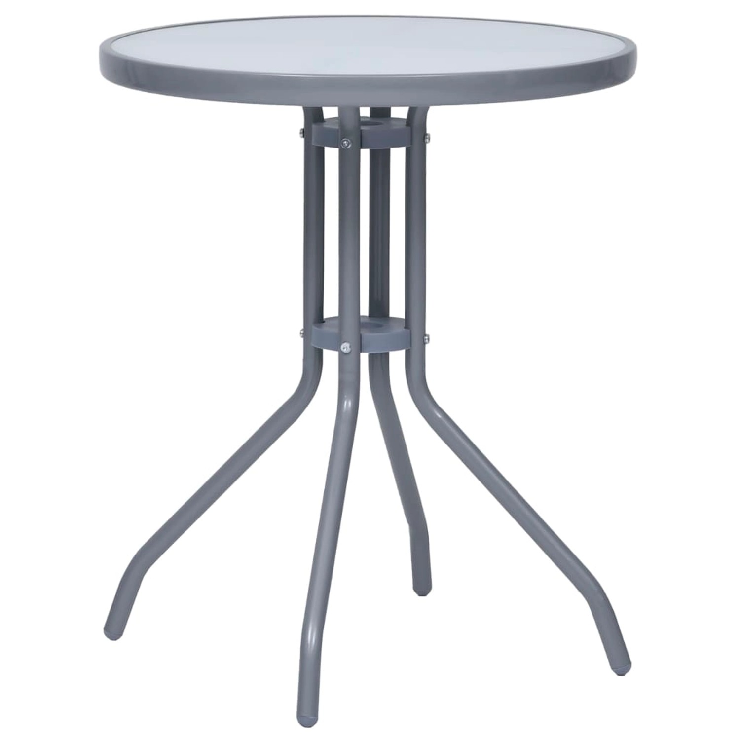 vidaXL Gartentisch Hellgrau 60 cm Stahl und Glas 312213 vidaXL Gartentisch Hellgrau 60 cm Stahl und Glas 312213 von VIDAXL