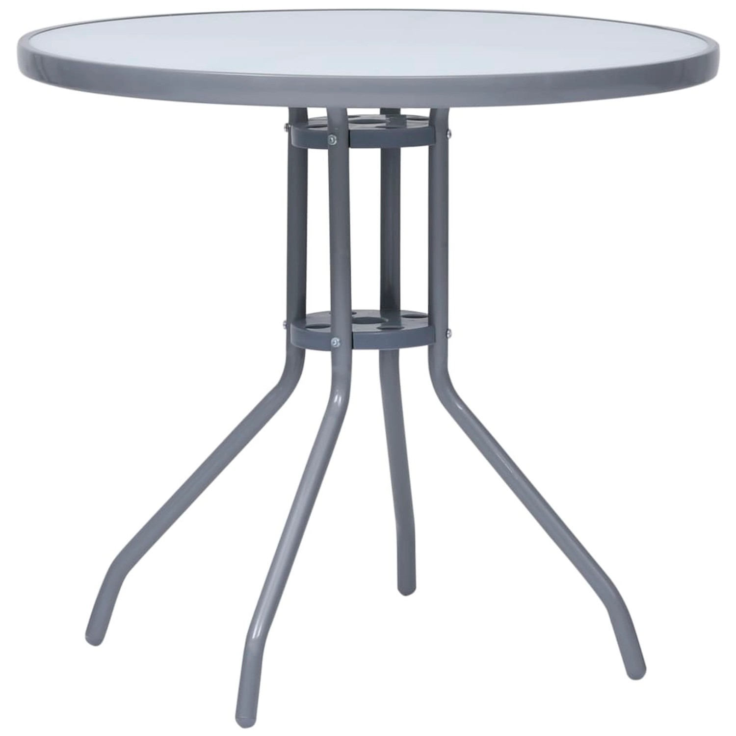 vidaXL Gartentisch Hellgrau 80 cm Stahl und Glas 312215 vidaXL Gartentisch Hellgrau 80 cm Stahl und Glas 312215 von VIDAXL