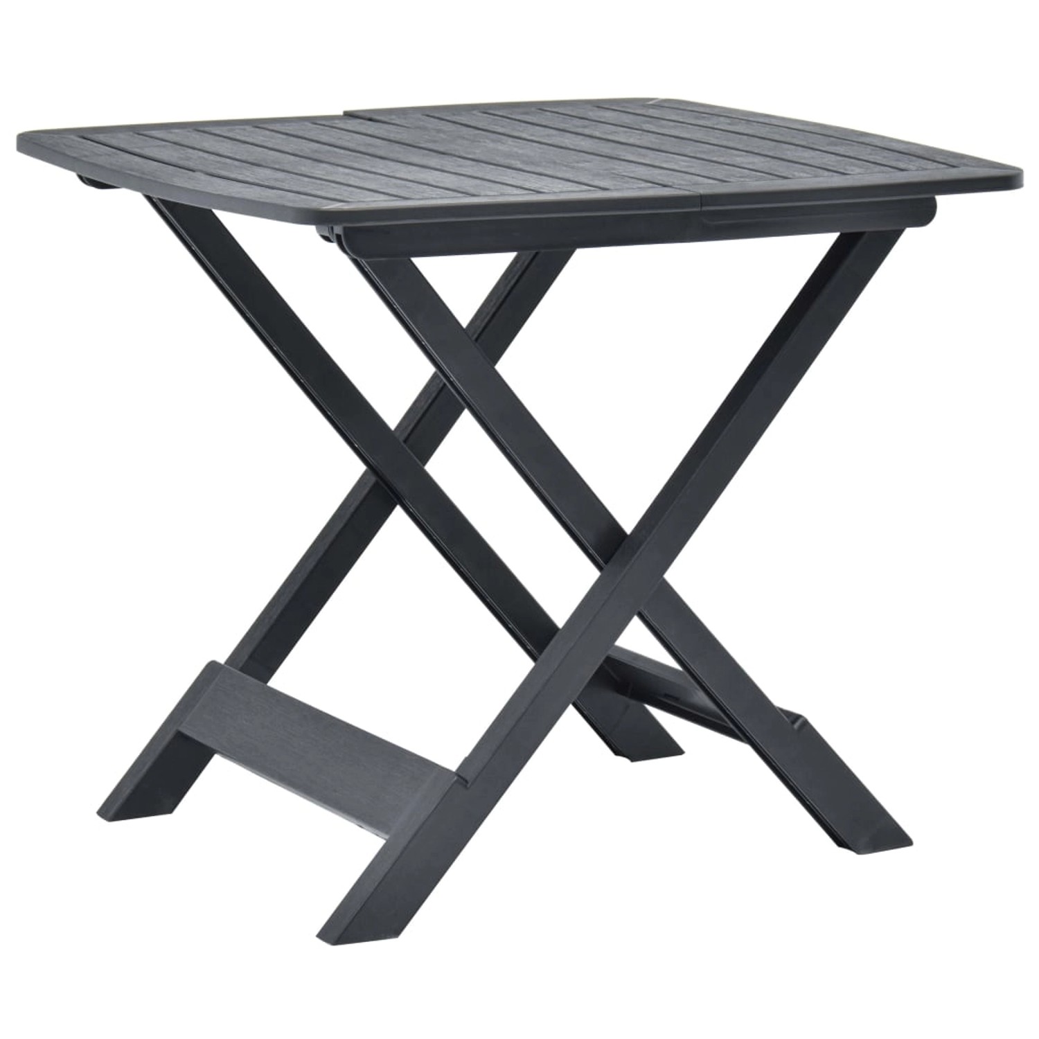 vidaXL Gartentisch Klappbar Anthrazit 79x72x70 cm Kunststoff 48792 von VIDAXL