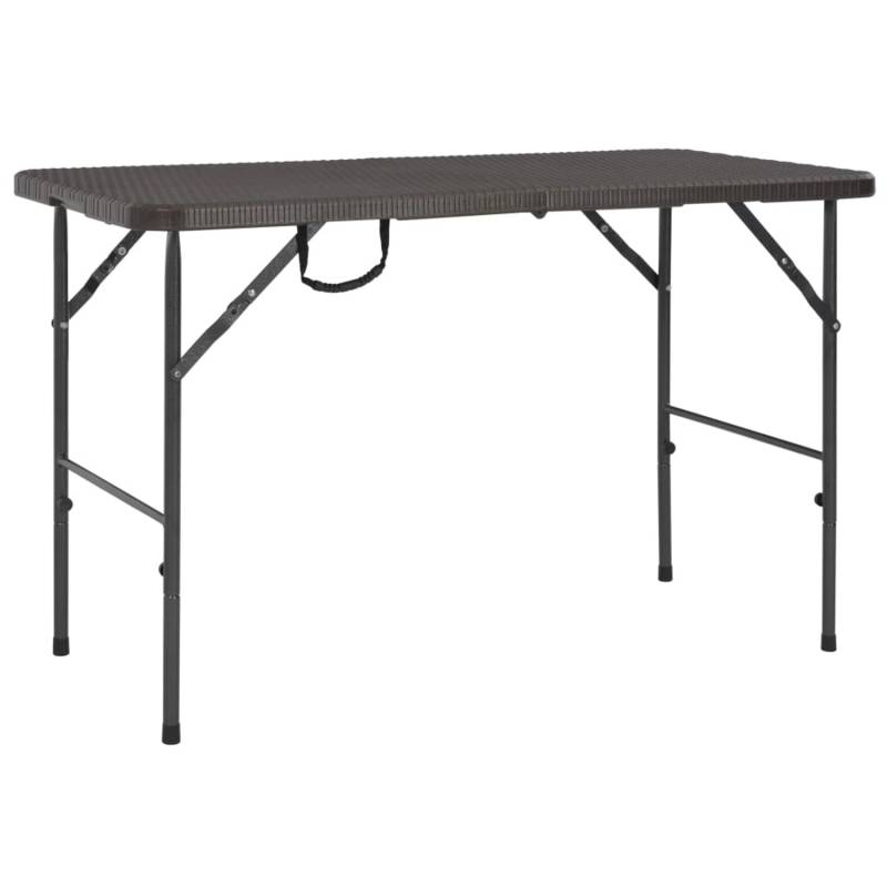 vidaXL Gartentisch Klappbar Braun 120x60x74 cm HDPE Rattan-Optik 44553 von VIDAXL