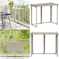 vidaXL Gartentisch Klappbar Hellgrau 90x51x75 cm Poly Rattan von VIDAXL