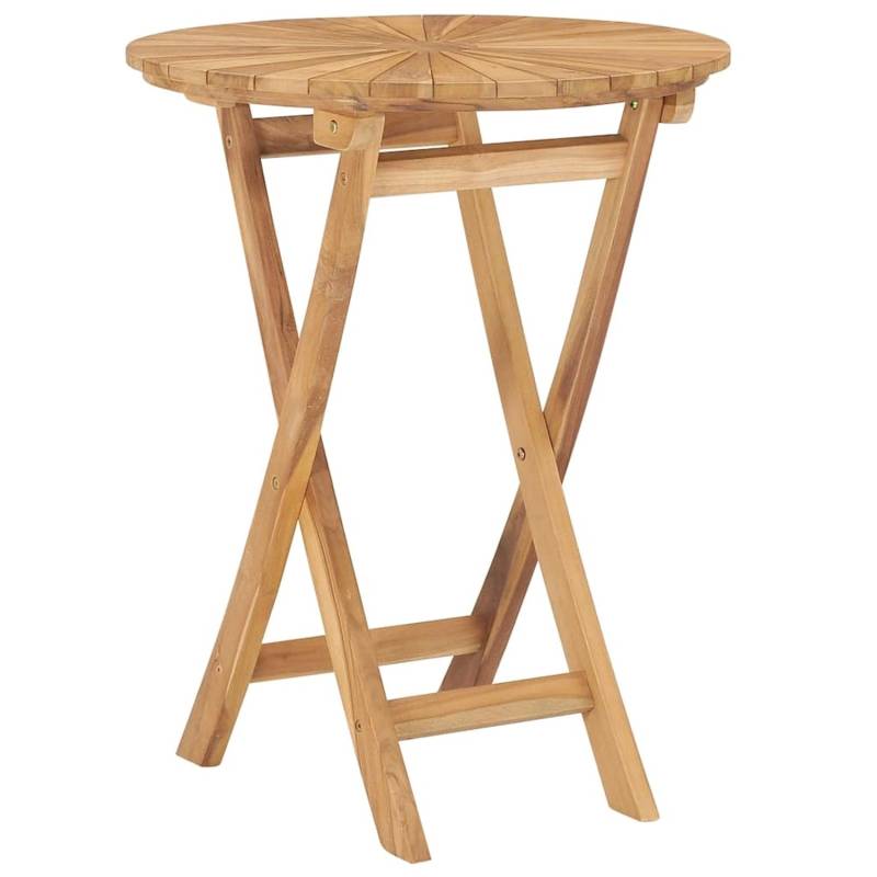 vidaXL Gartentisch Klappbar Ø 60 cm Massivholz Teak 49437 von VIDAXL